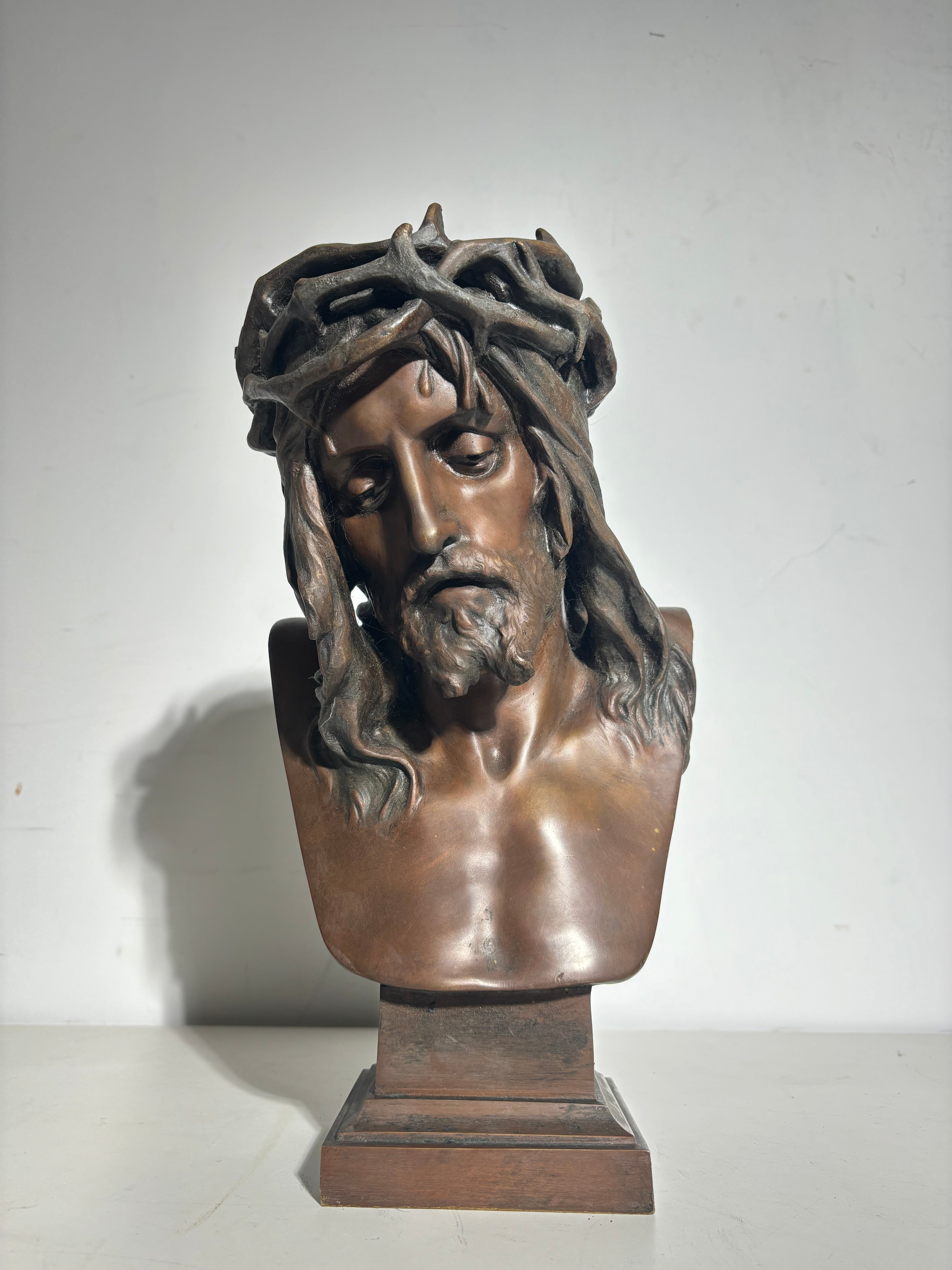 Antique bust “Christ” by Eugene Marioton