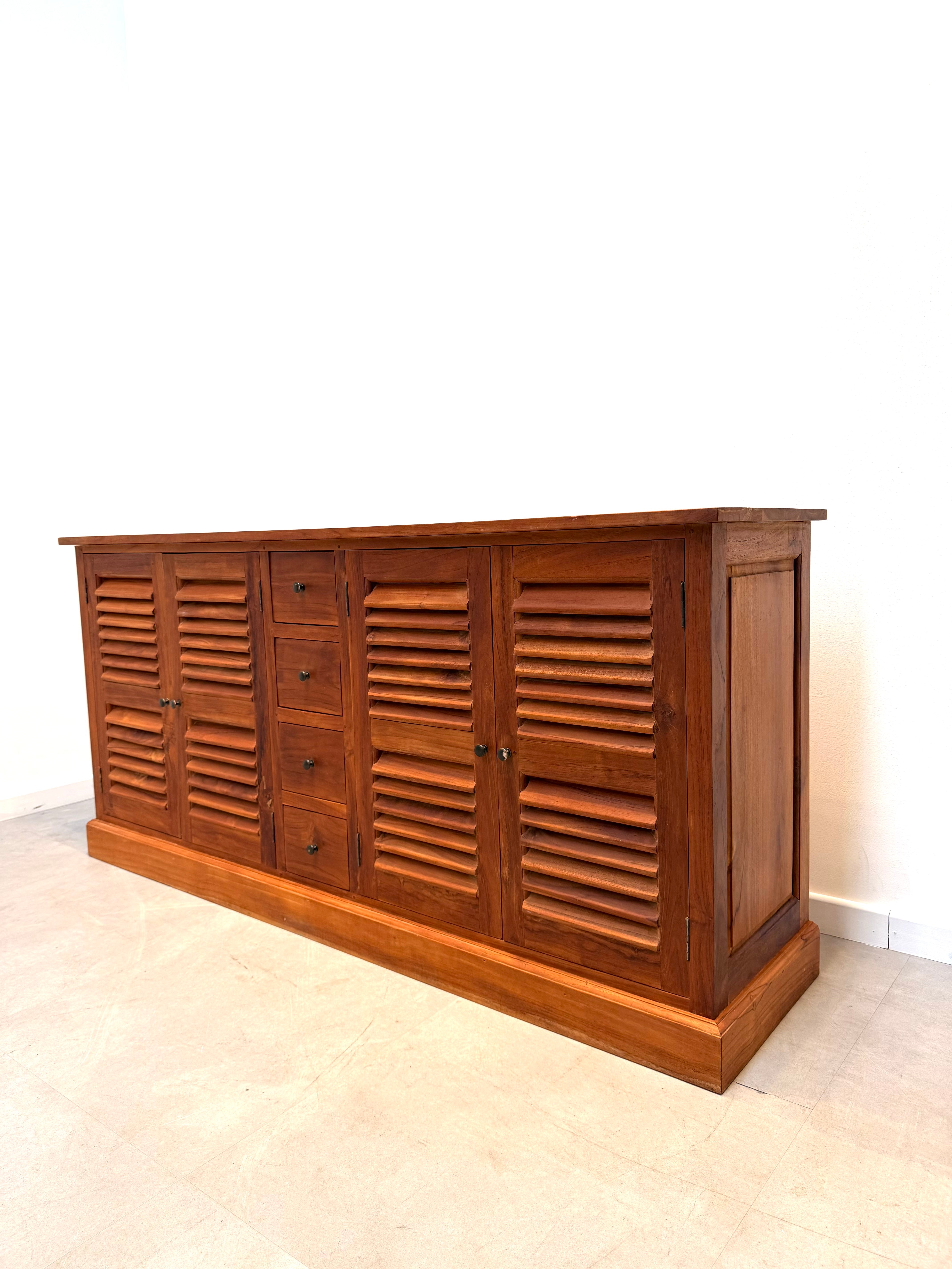 Teak Sideboard with Louvered Doors