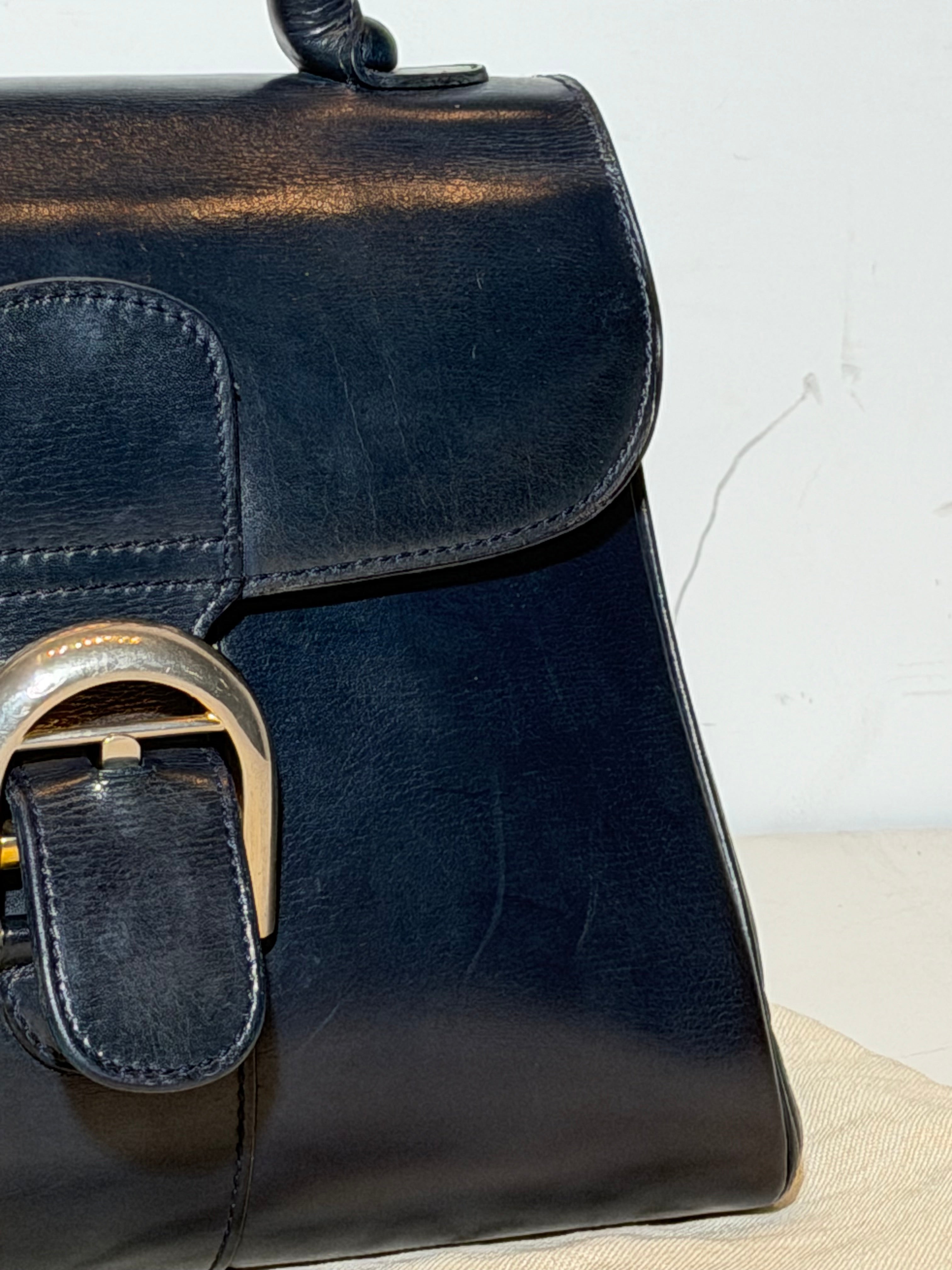 Vintage Delvaux Brillant PM Dark Blue