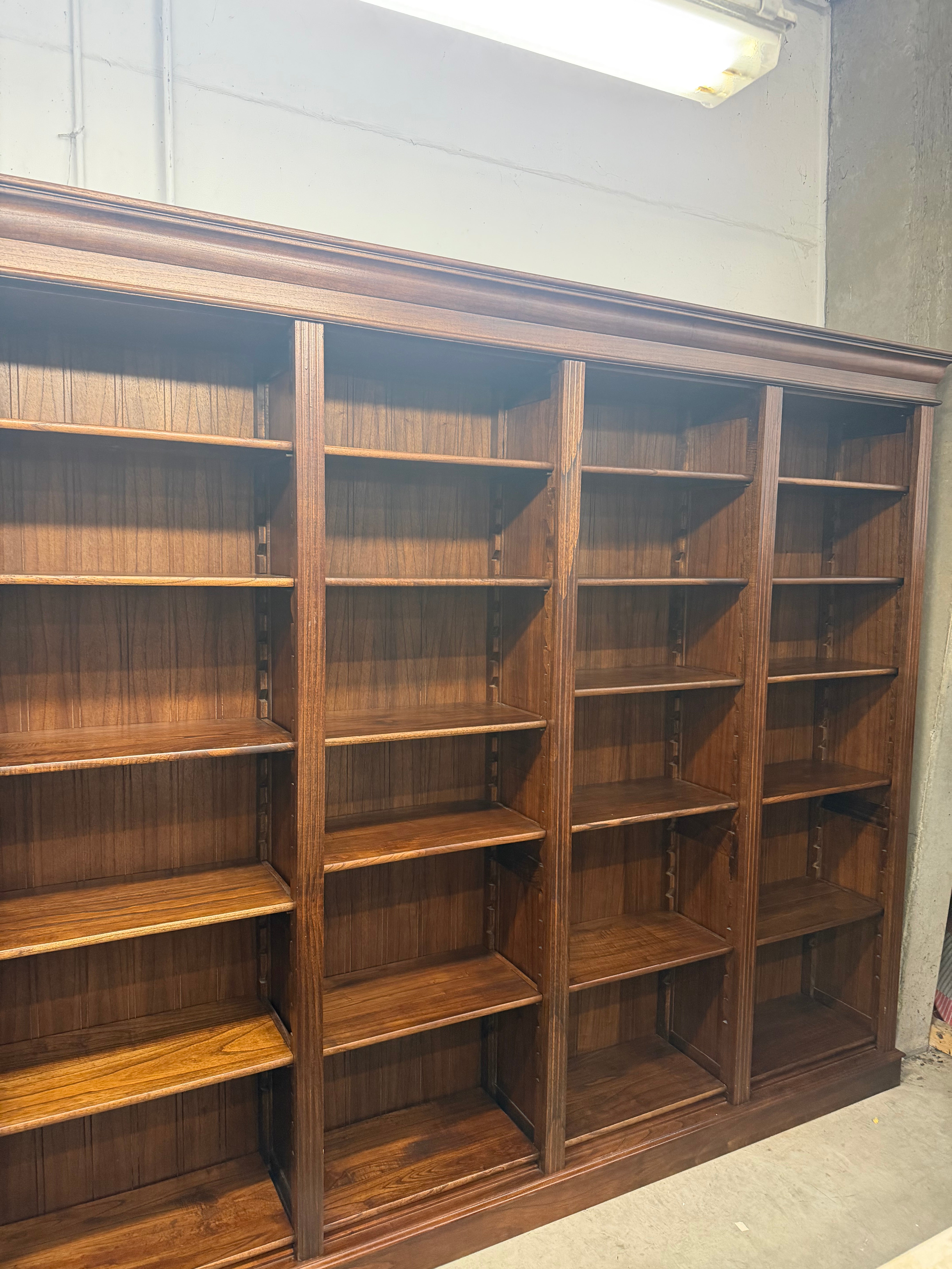 Large Solid Elm Wood Library Bookcase – 330 x 230 x 43 cm