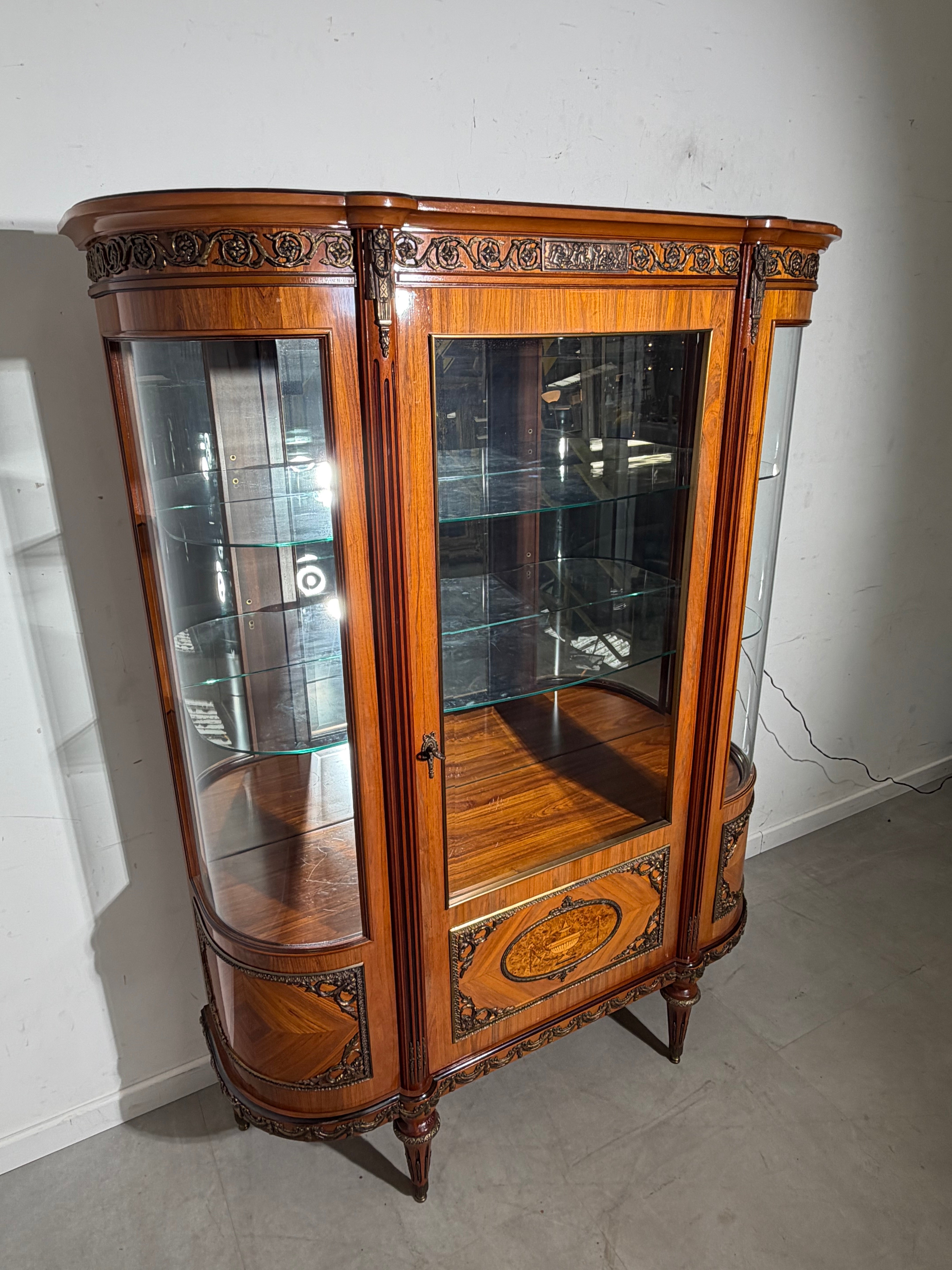 Louis XVI Style Bar Cabinet / Vitrine by JP Ehalt – Glass Display Cabinet – 177 cm