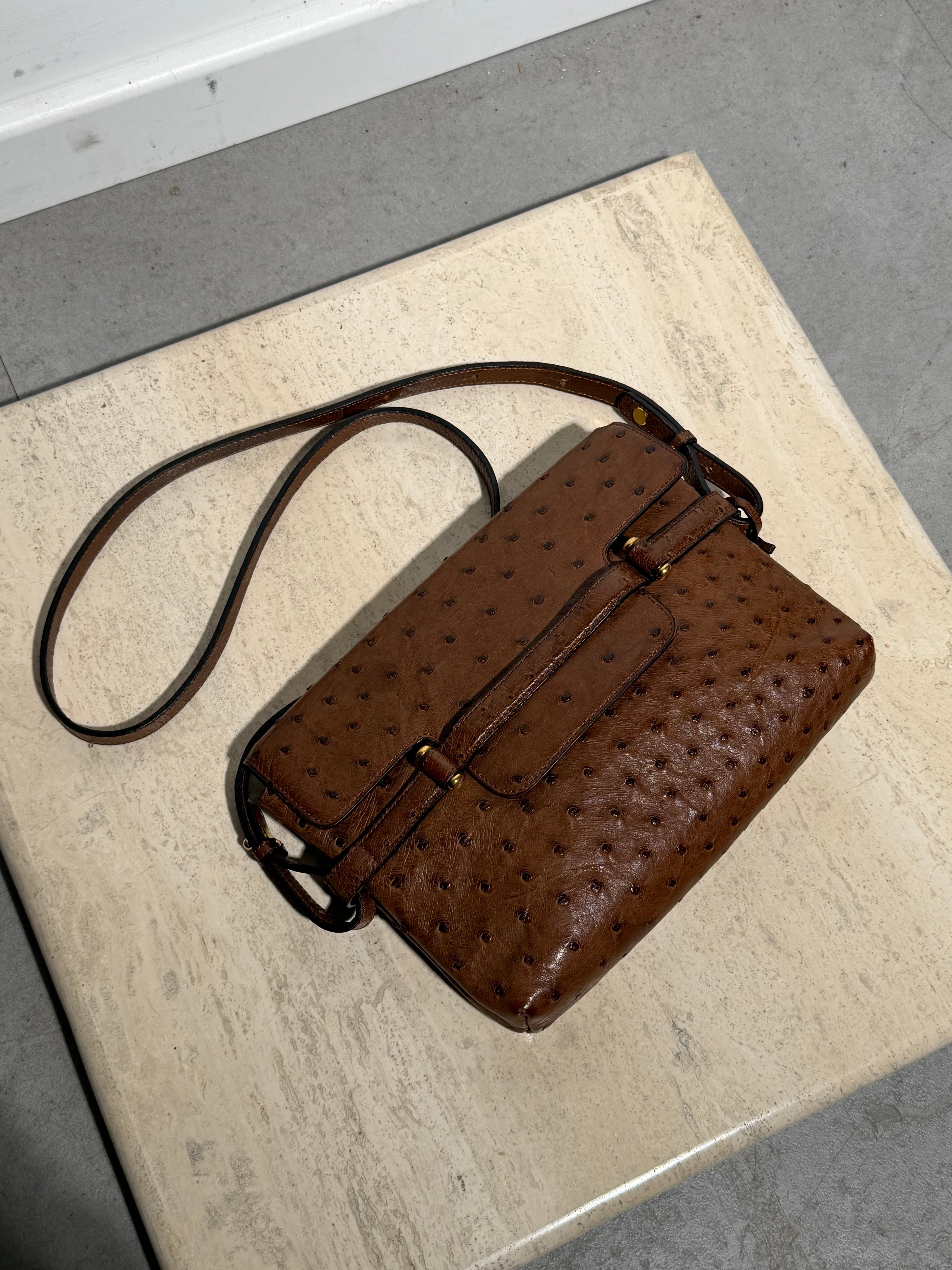 Delvaux Crossbody Tas – Echt Struisvogelleer (Autruche)