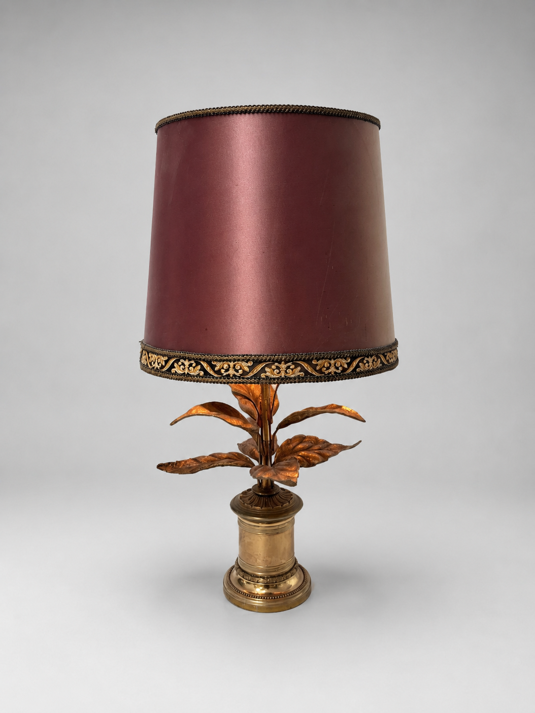 Willy Daro Table Lamp with Sculptural Leaf Base