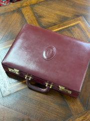 Cartier Paris Burgundy Leather Attaché Case – 46 × 32 × 10 cm