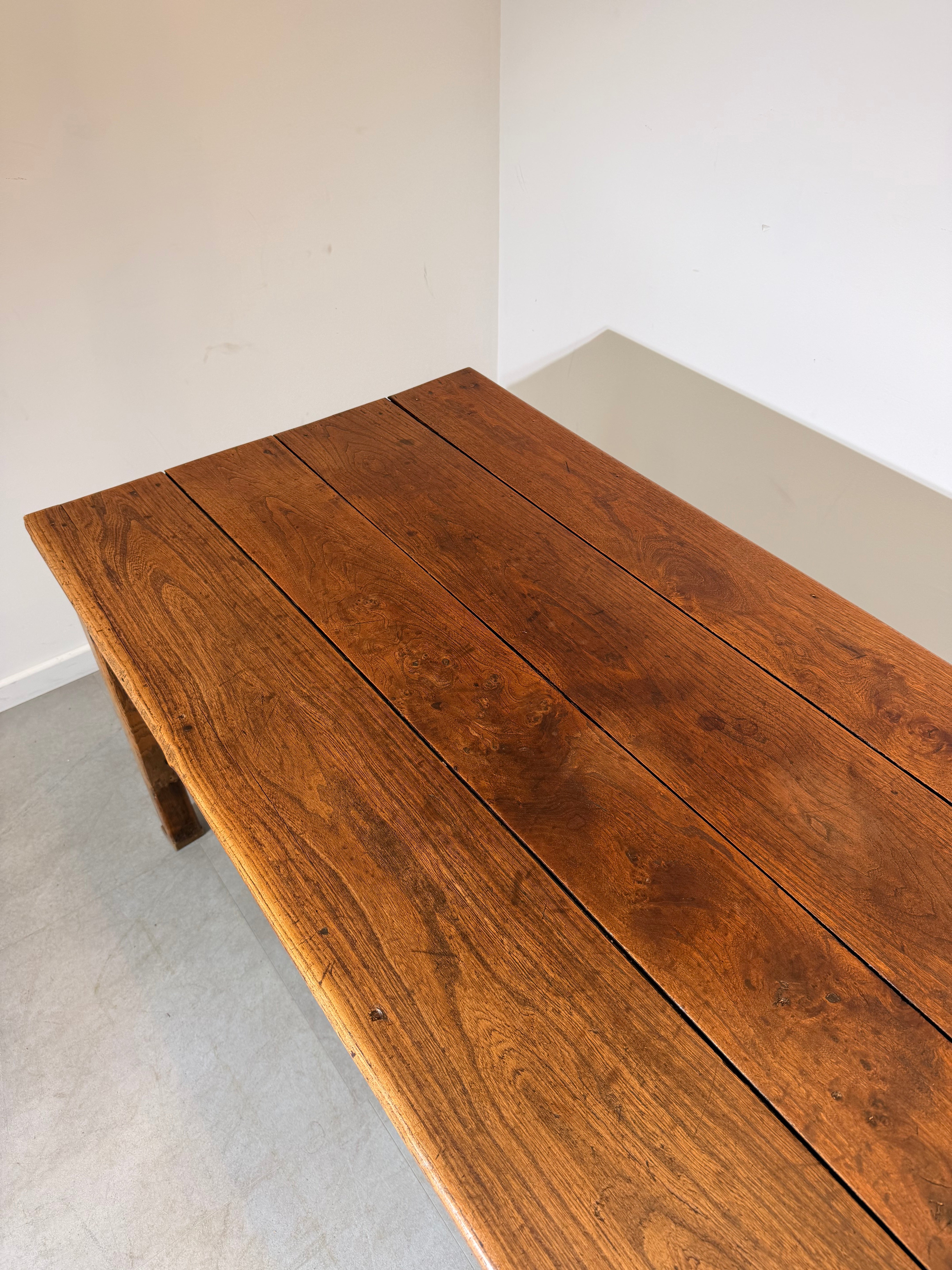 Antique Solid Oak Farmhouse Dining Table