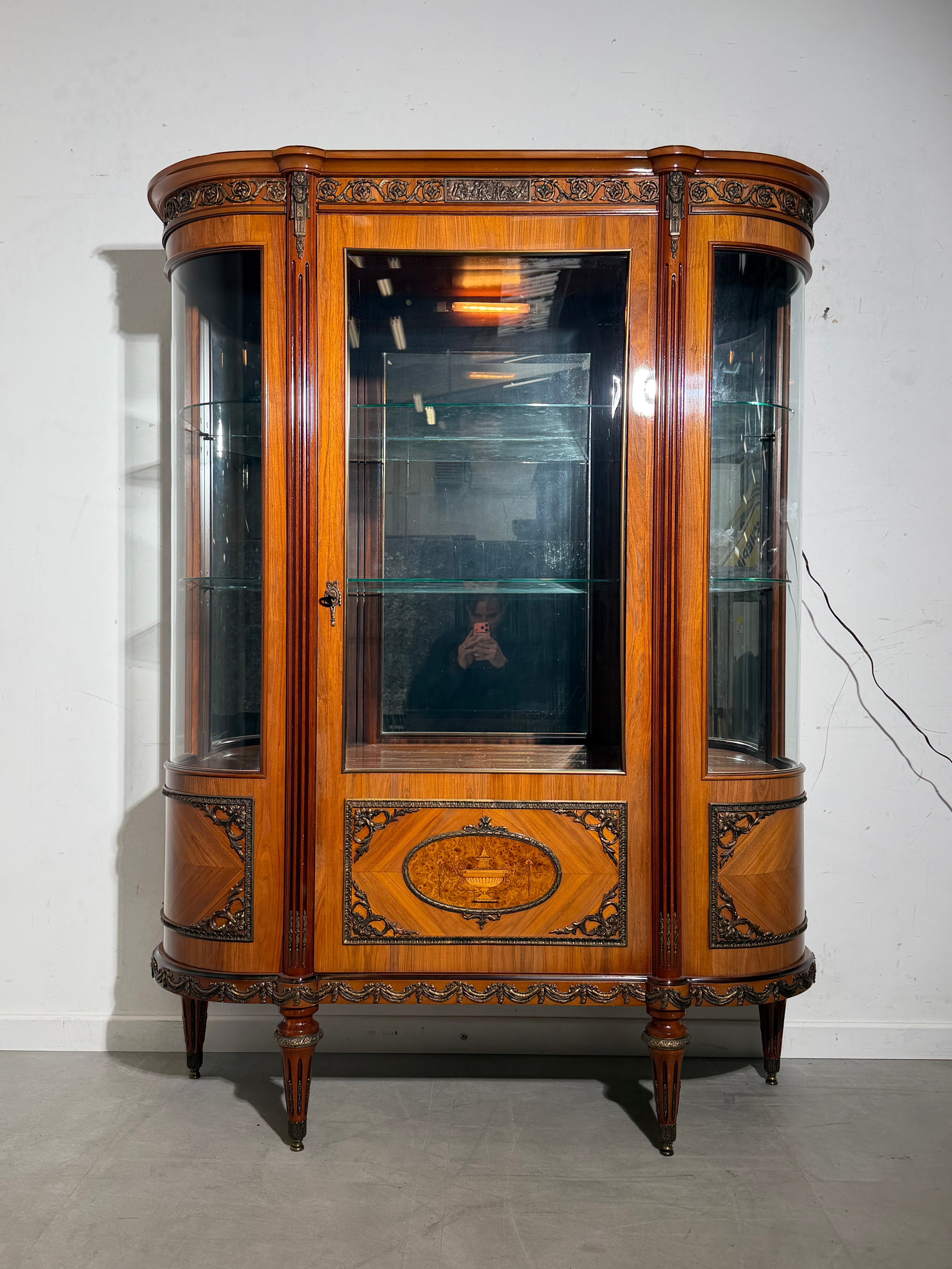 Louis XVI Style Bar Cabinet / Vitrine by JP Ehalt – Glass Display Cabinet – 177 cm