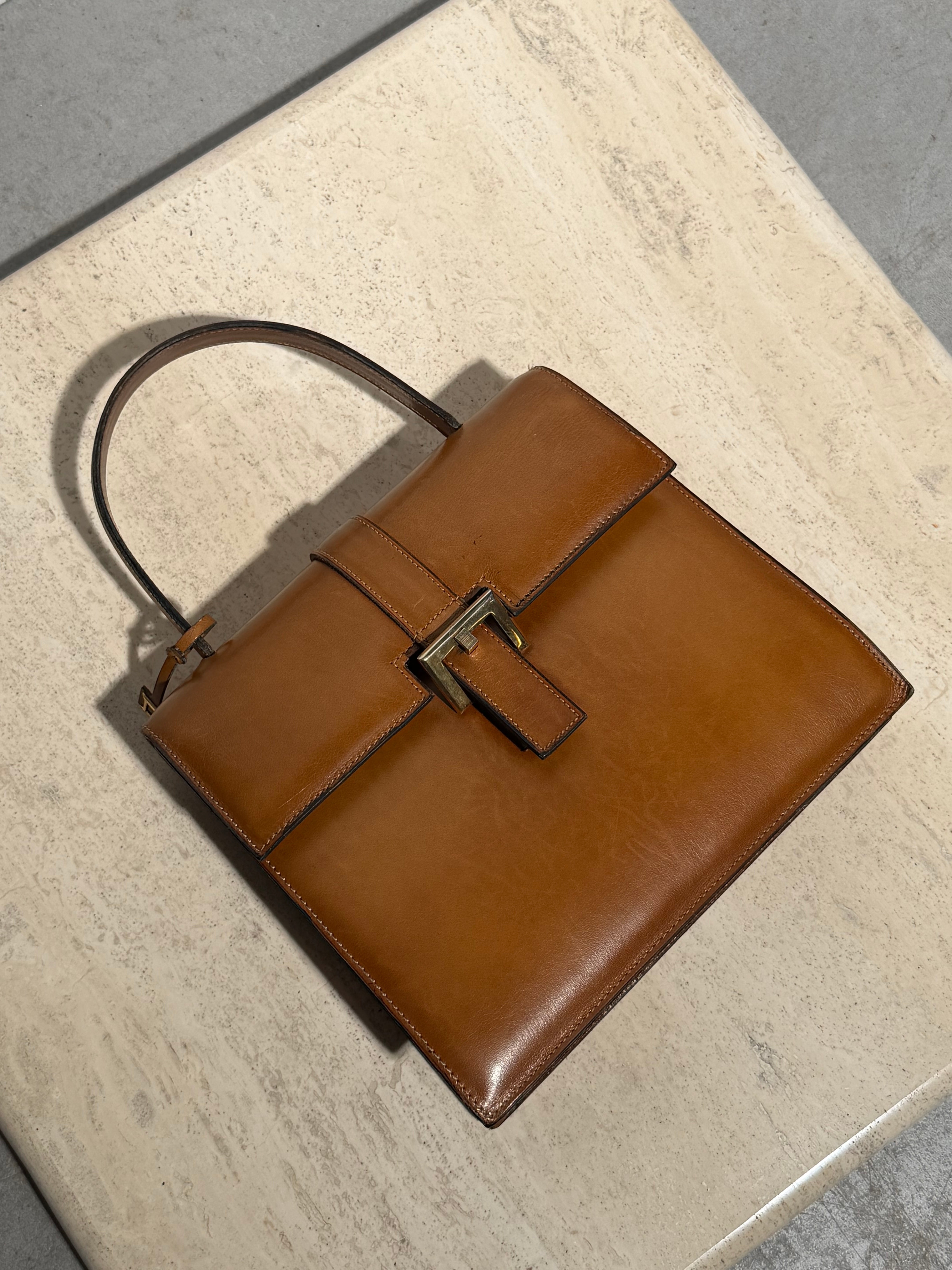 Delvaux Vintage Handbag – Cognac Leather