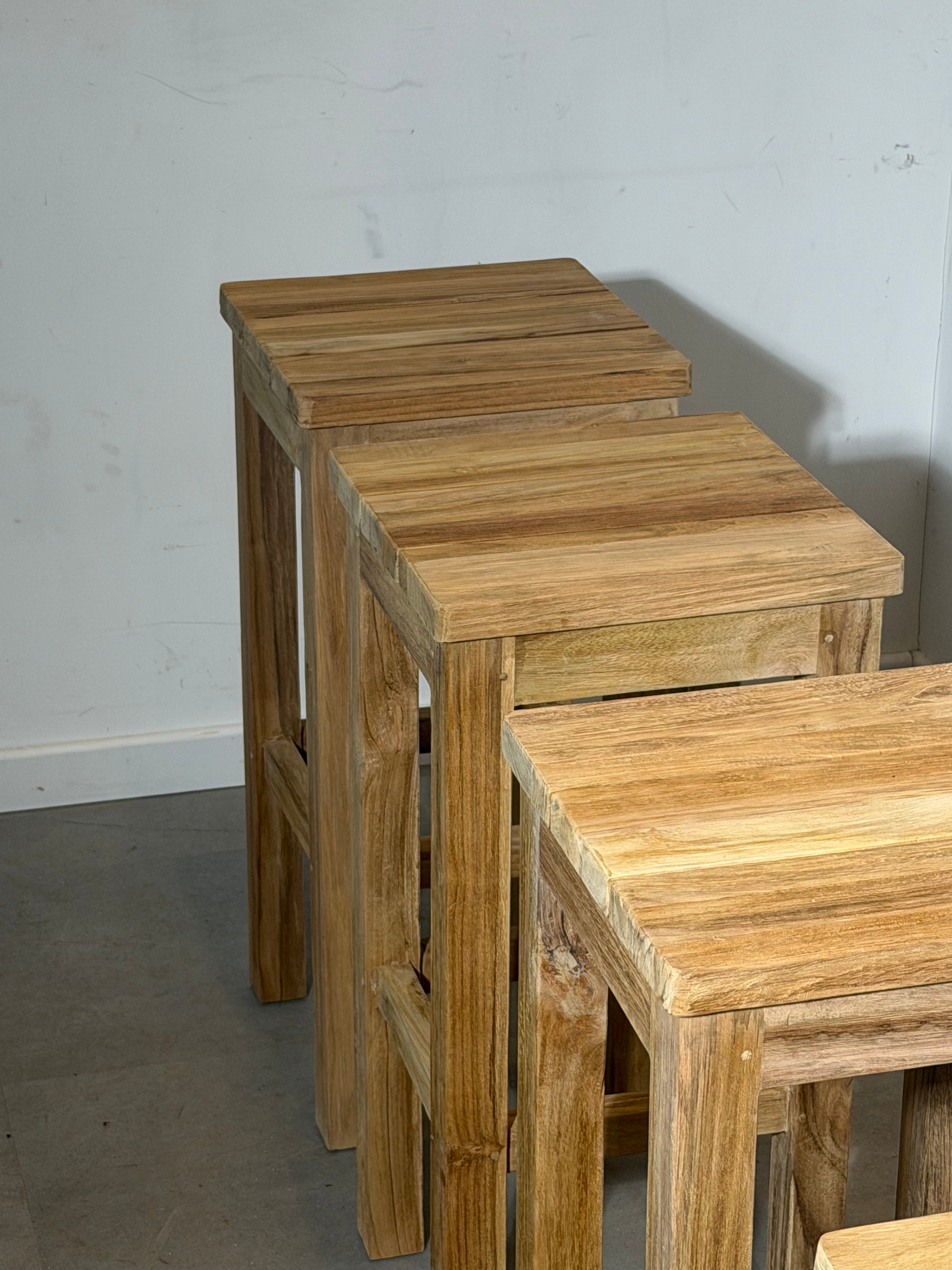 Solid Teak Outdoor Bar Stool – 77 cm – New – Natural Wood – Heavy Quality – Sold per Piece