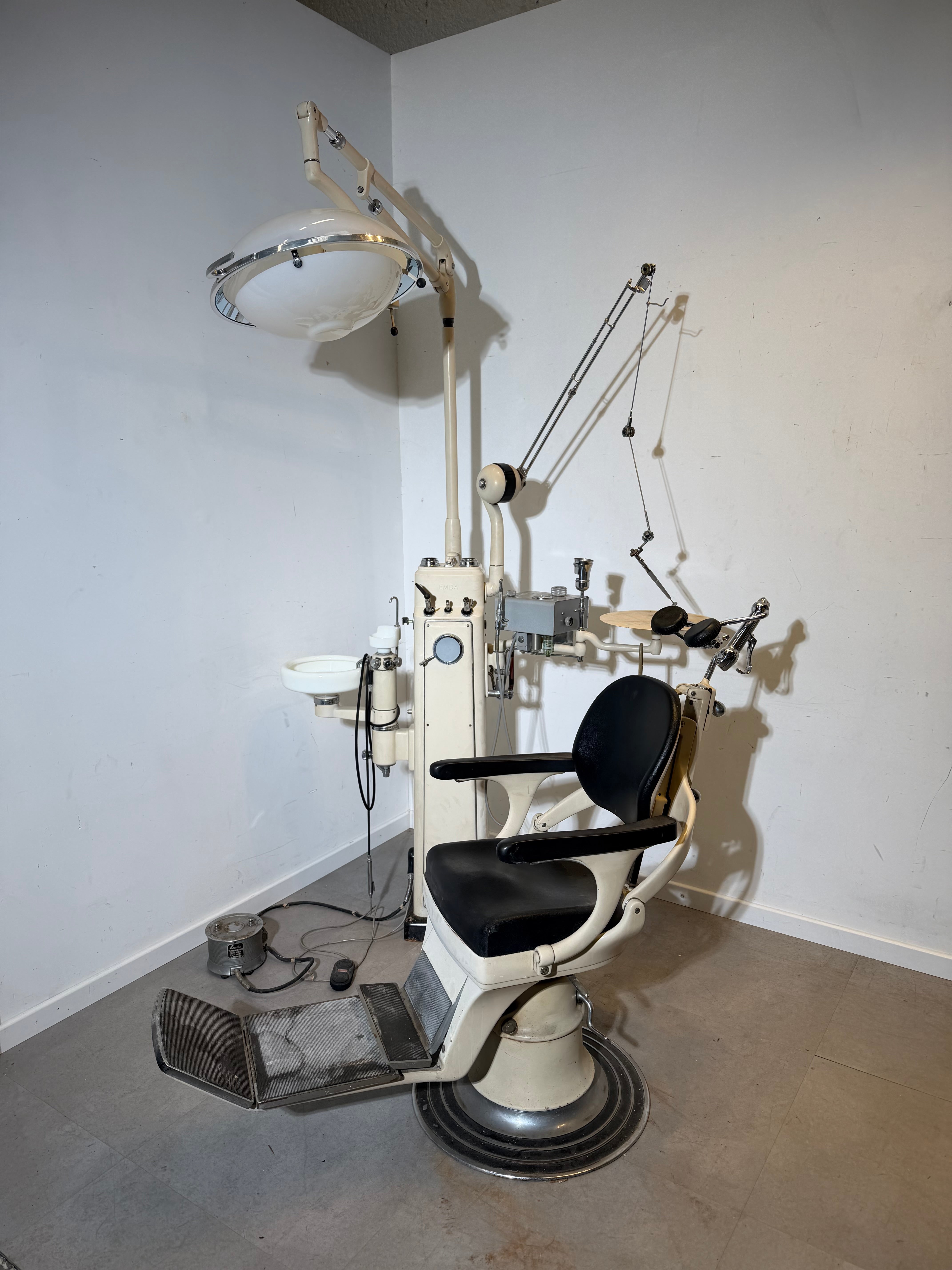 Antique 1930’s Dental Chair by EMDA with Full Instrument Set