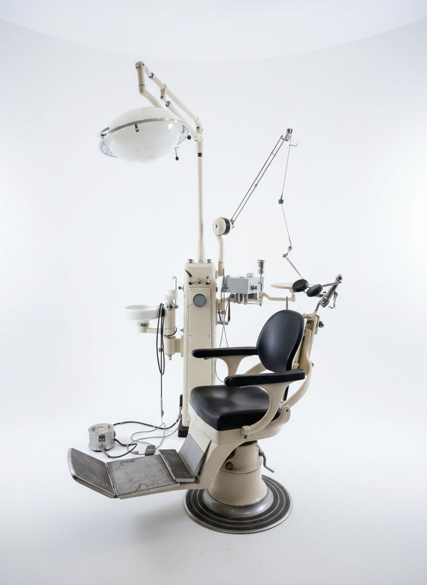 Antique 1930’s Dental Chair by EMDA with Full Instrument Set