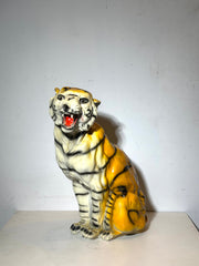 Vintage Tiger Sculpture in Resin