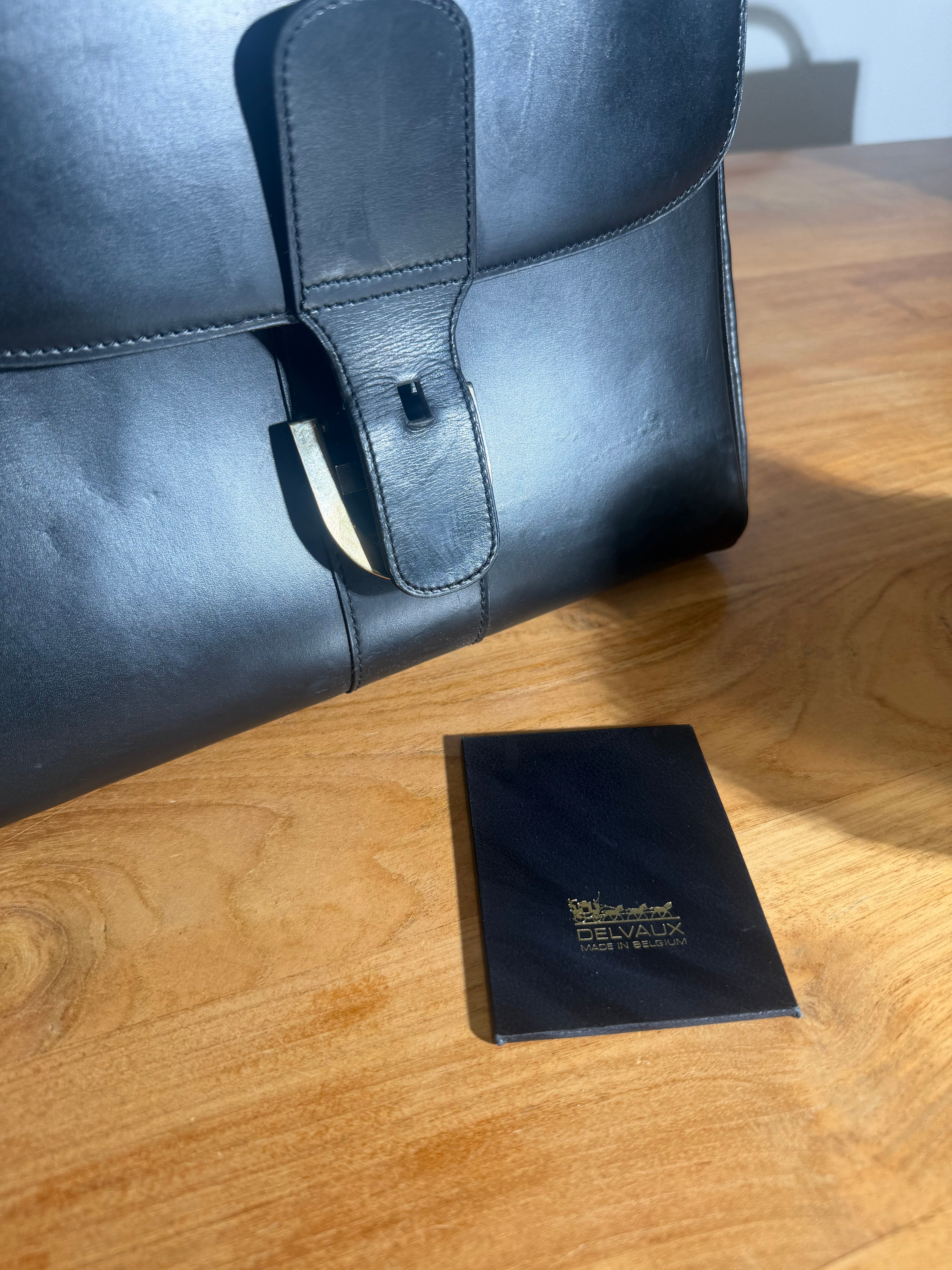 Delvaux Brillant MM Handbag – Black Leather