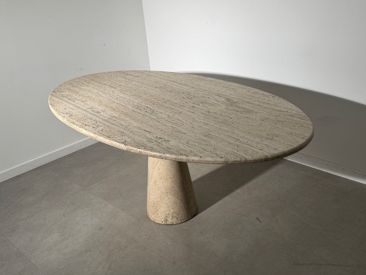 Italian 1970’s Travertine Dining Table for Skipper, Attributed to Angelo Mangiarotti