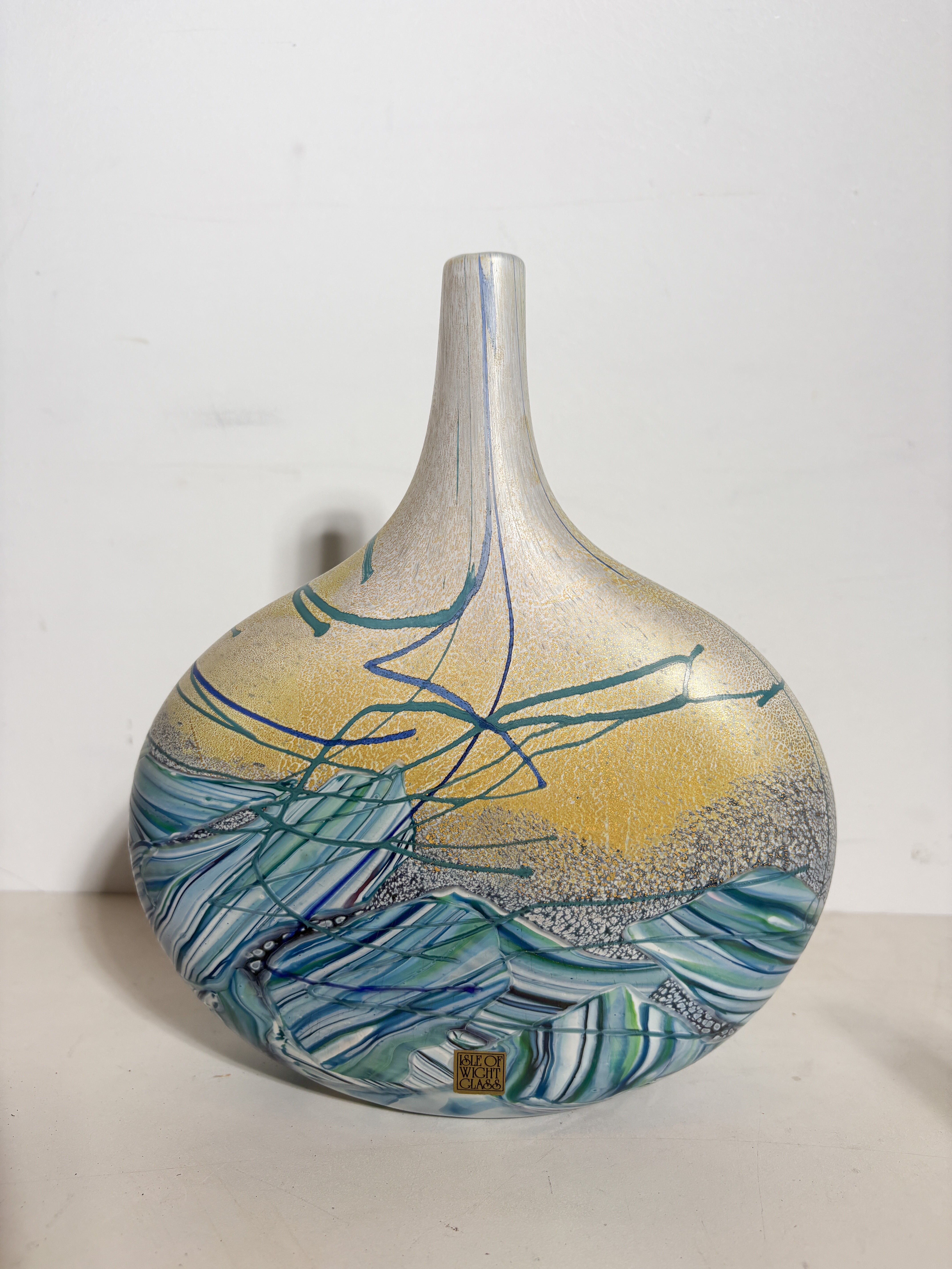 Pair of Isle of Wight blown glass vases by Michael Harris