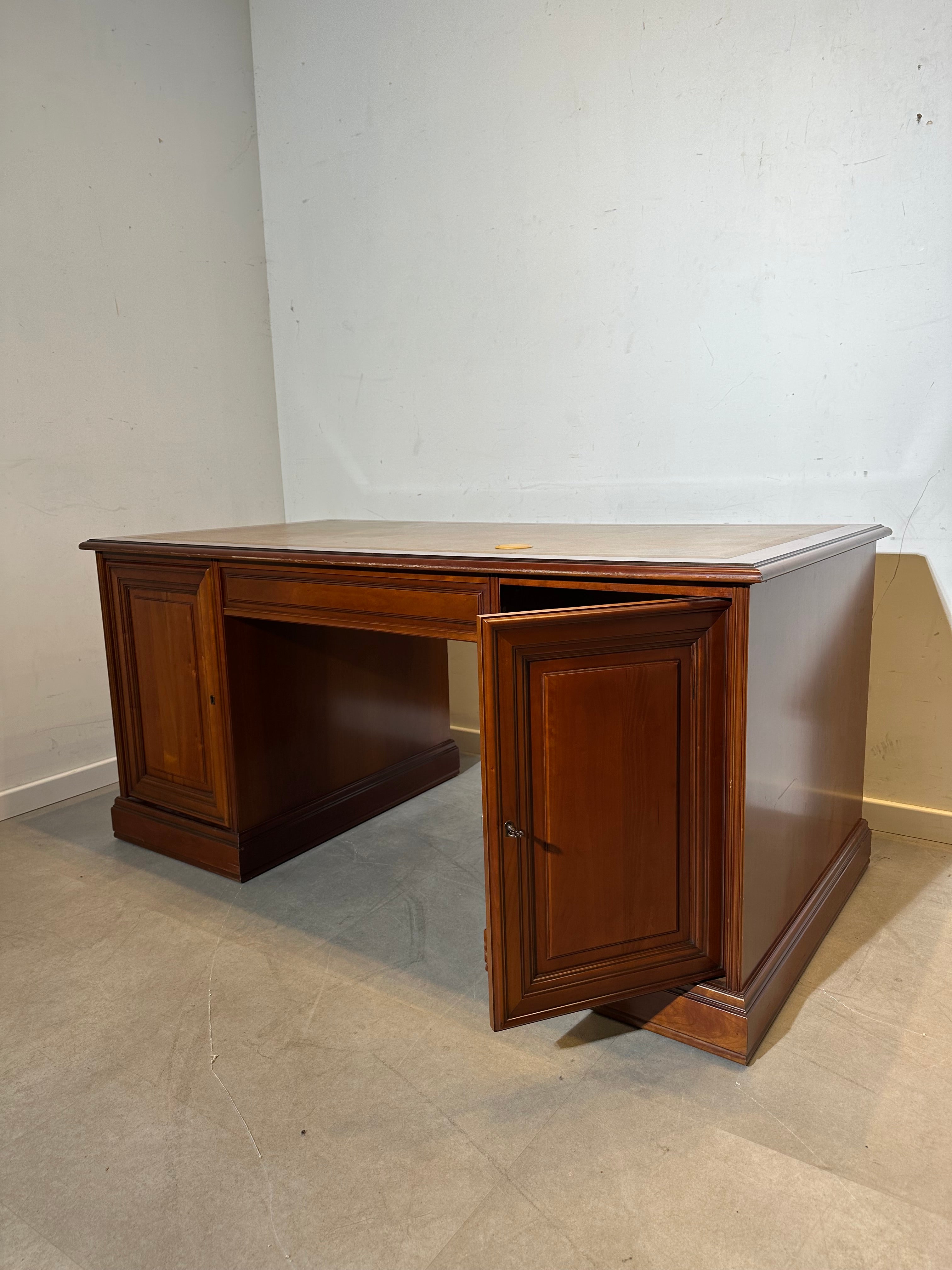 Classic Executive Desk with Leather Inlay Top