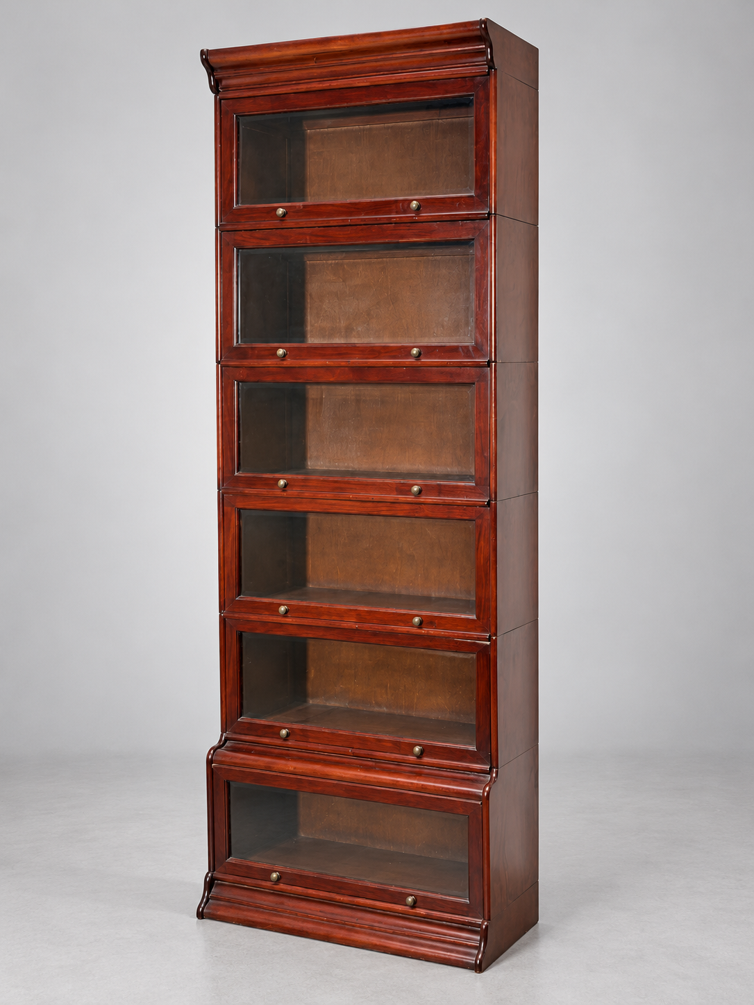 English Glazed Bookcase Cabinet — 232 × 85 × 32 cm