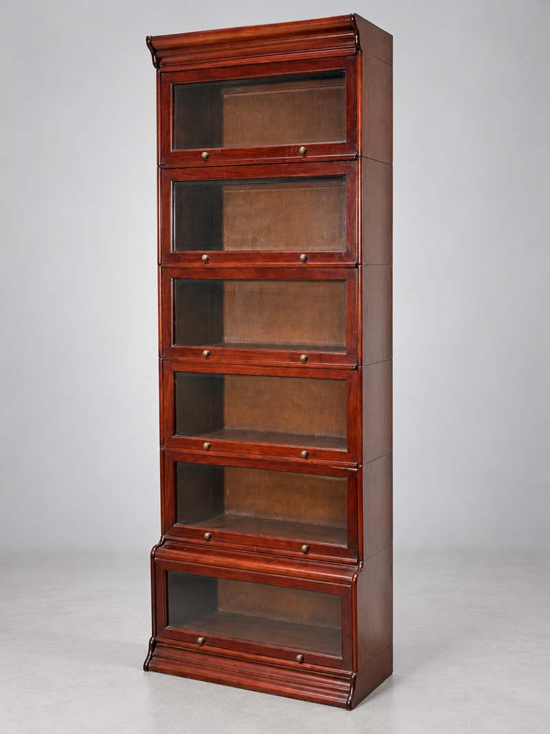 Engelse boekenkast met glasdeuren — 232 × 85 × 32 cm