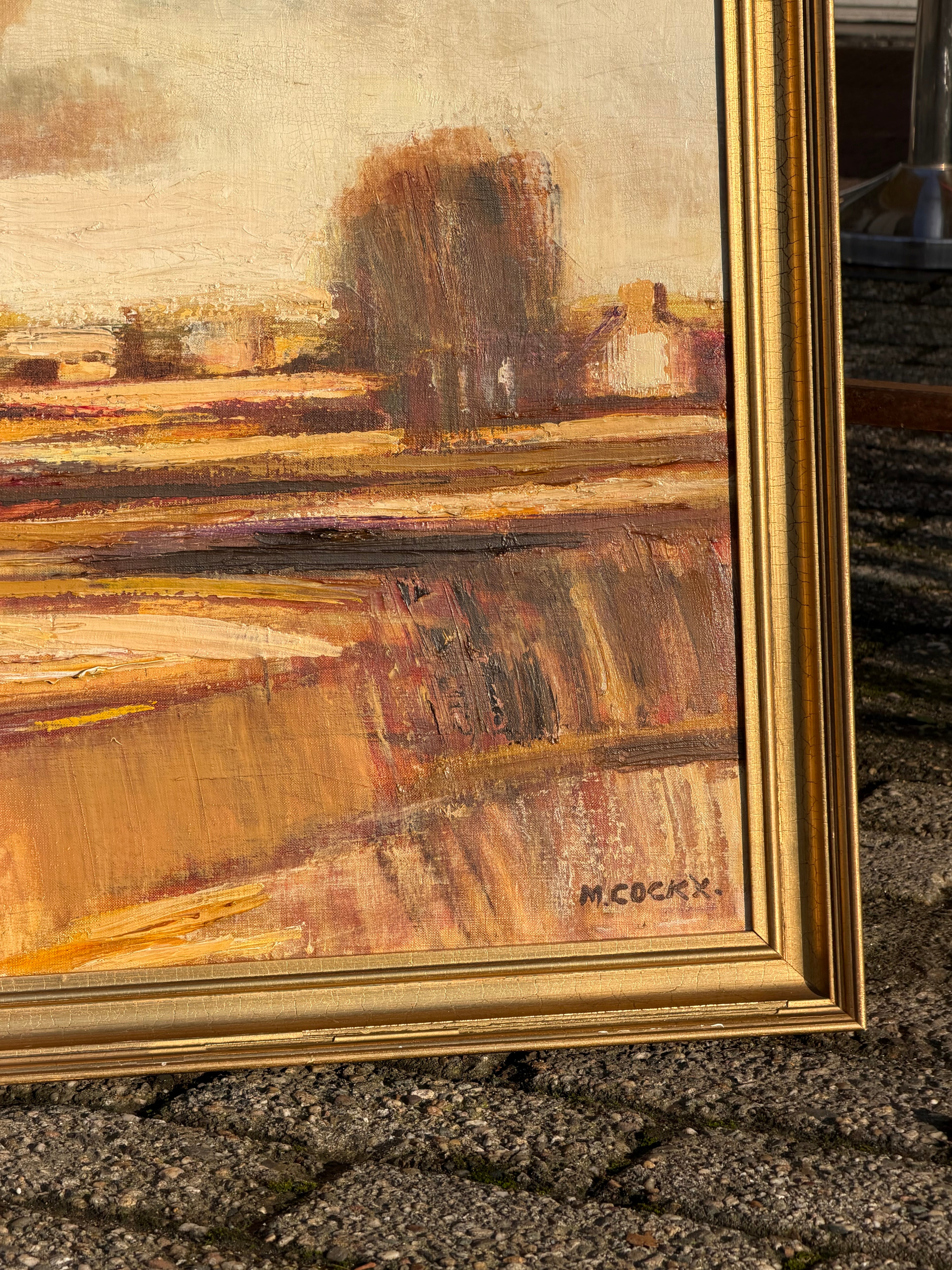 Marcel Cockx – Oil on Canvas Landscape Painting (Framed) – 80 x 88 cm