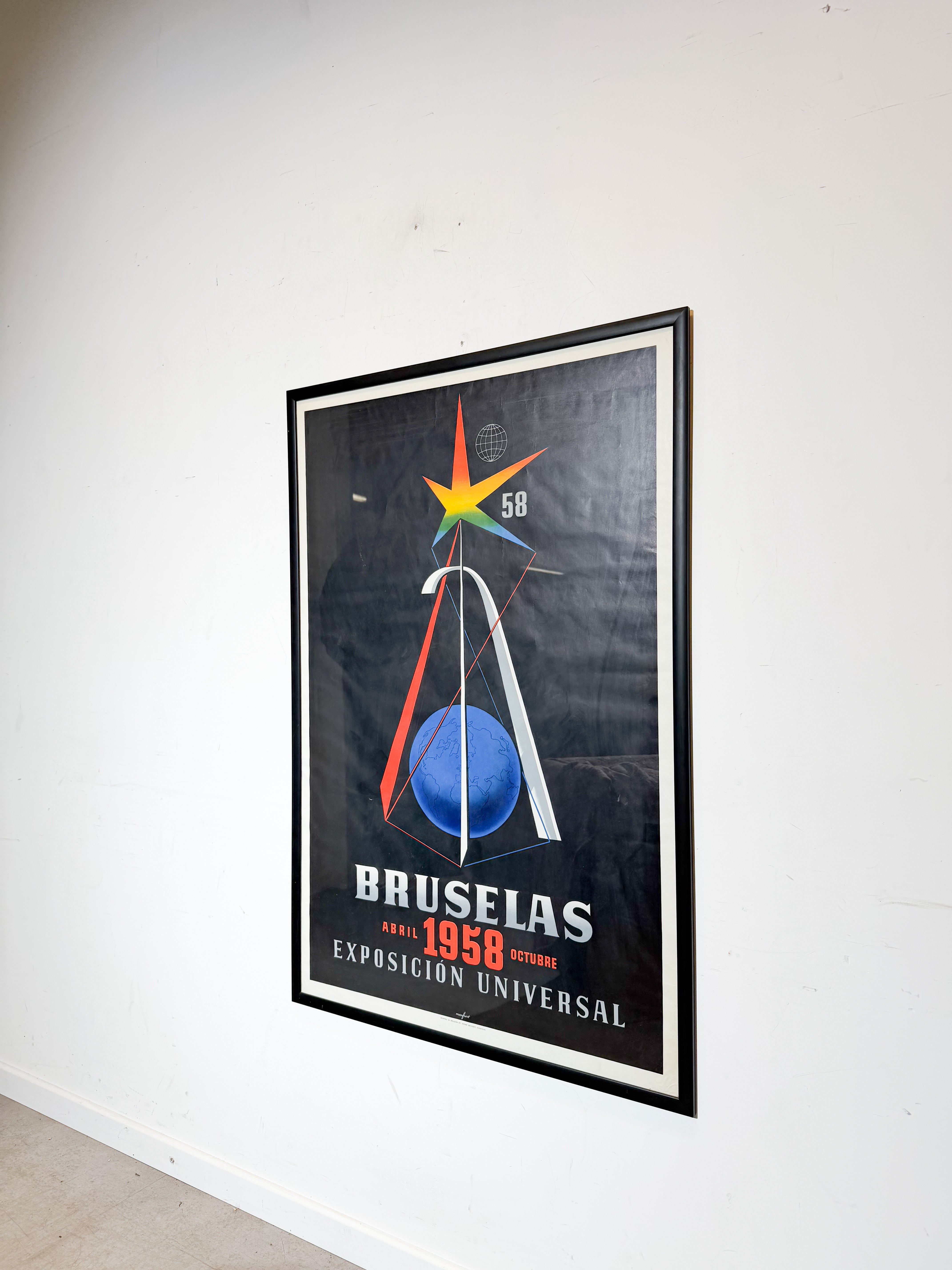 Affiche originale de l'Expo de Bruxelles de 1958 par Leo Marfurt – « Exposición Universal »