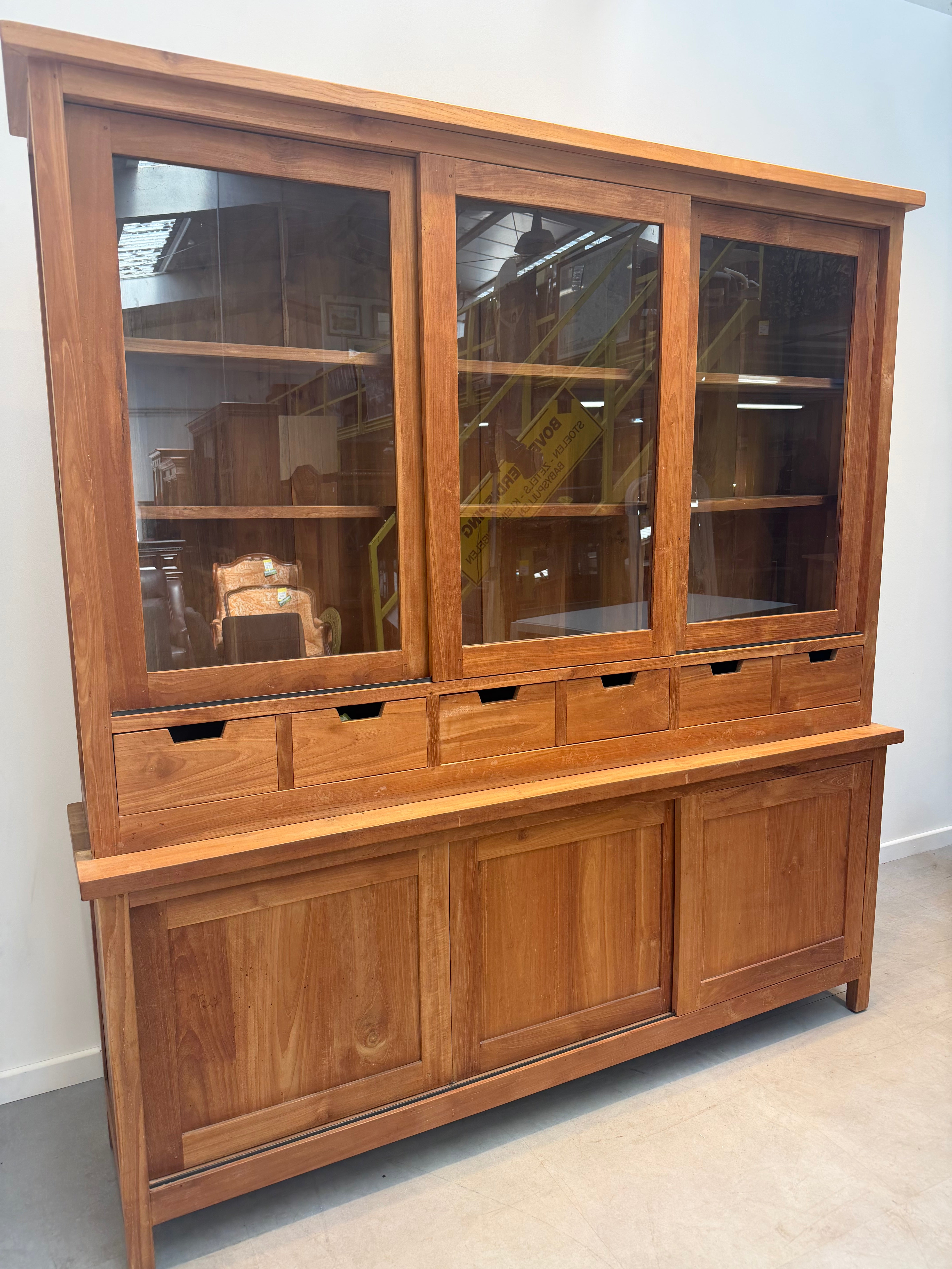 Teak Display Cabinet 200 cm