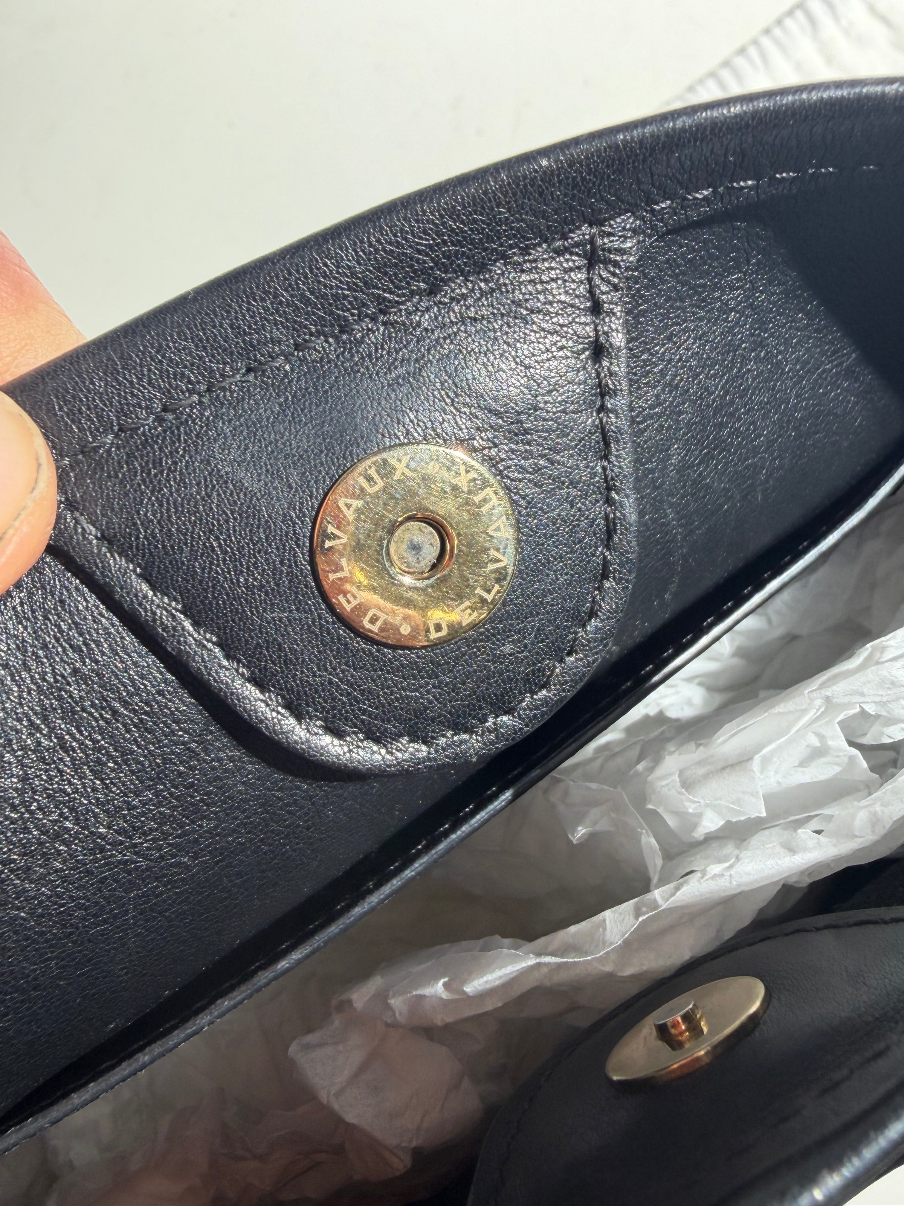 Delvaux Le Pin Mini Black Leather Bag with Dustbag and Mirror