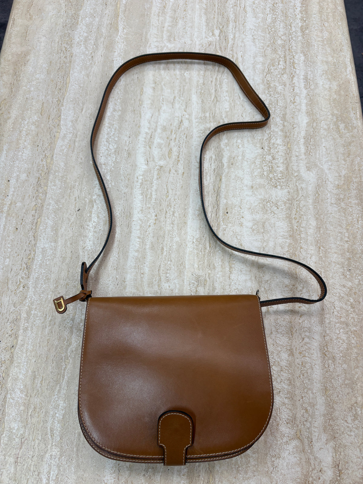 Delvaux Vintage Brown Leather Crossbody Bag