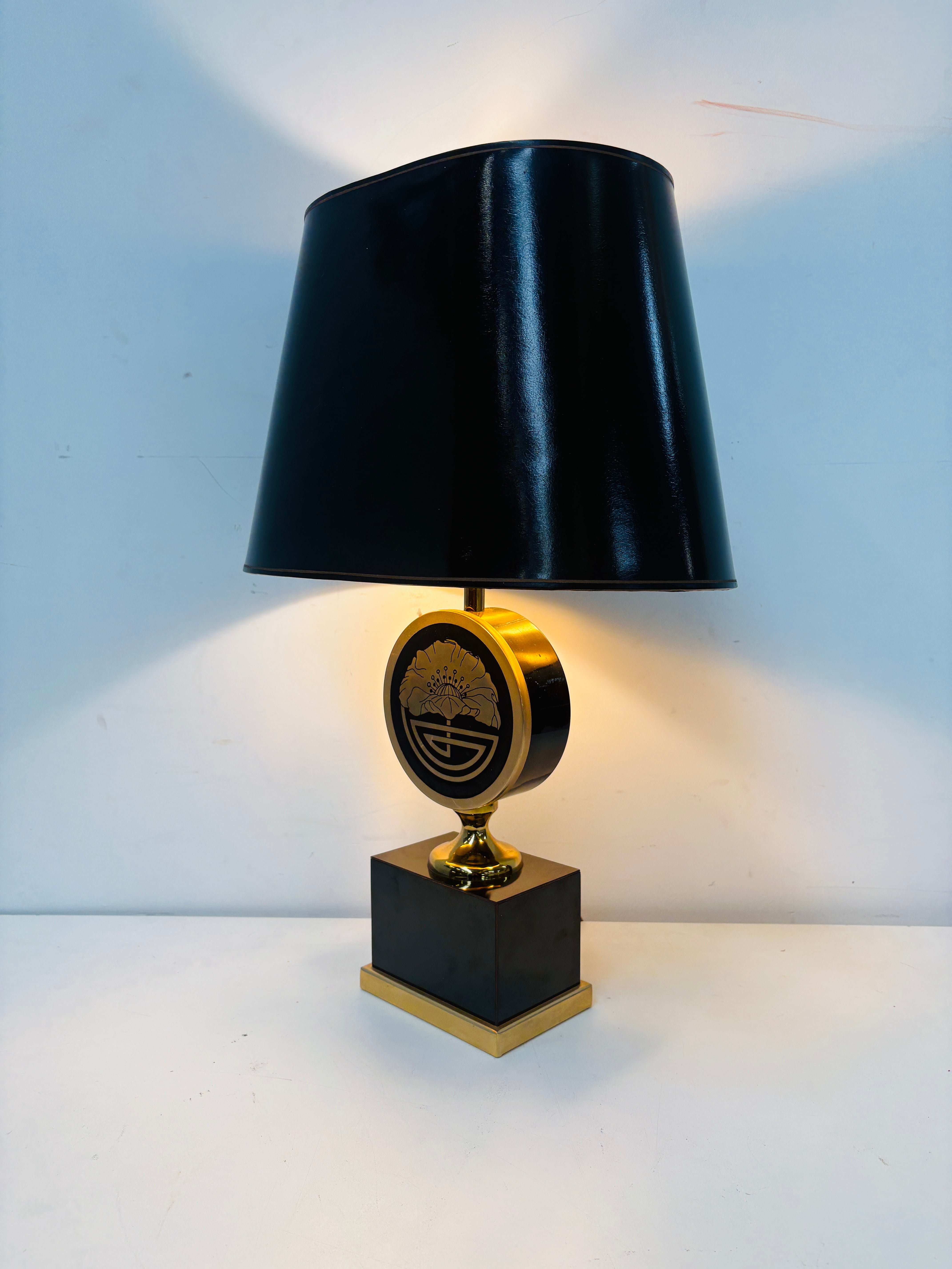 Le Dauphin Table Lamp – Maison Jansen Style – Brass & Black – 52 cm