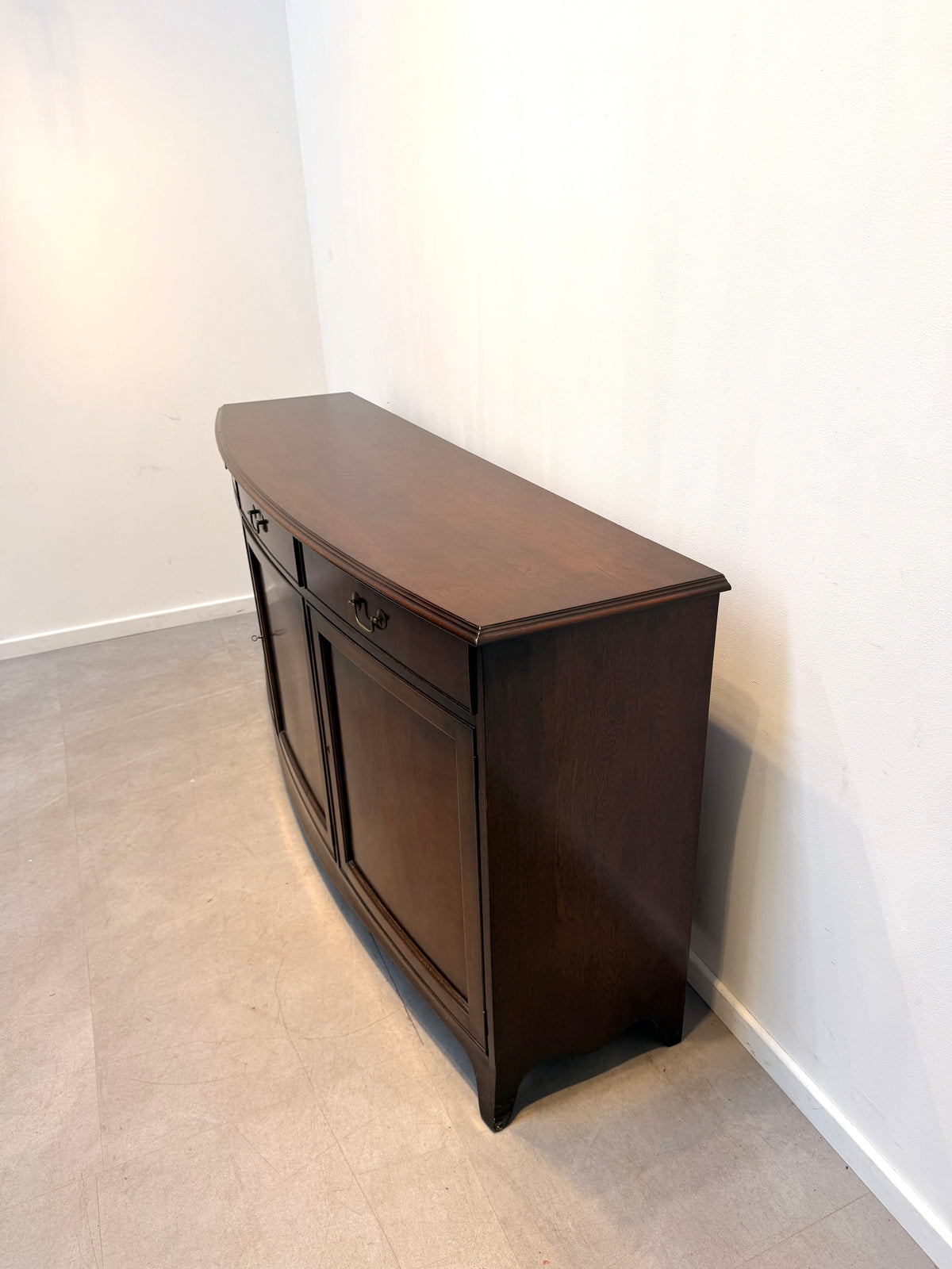 Large Antique Mahogany Bow-Front Sideboard