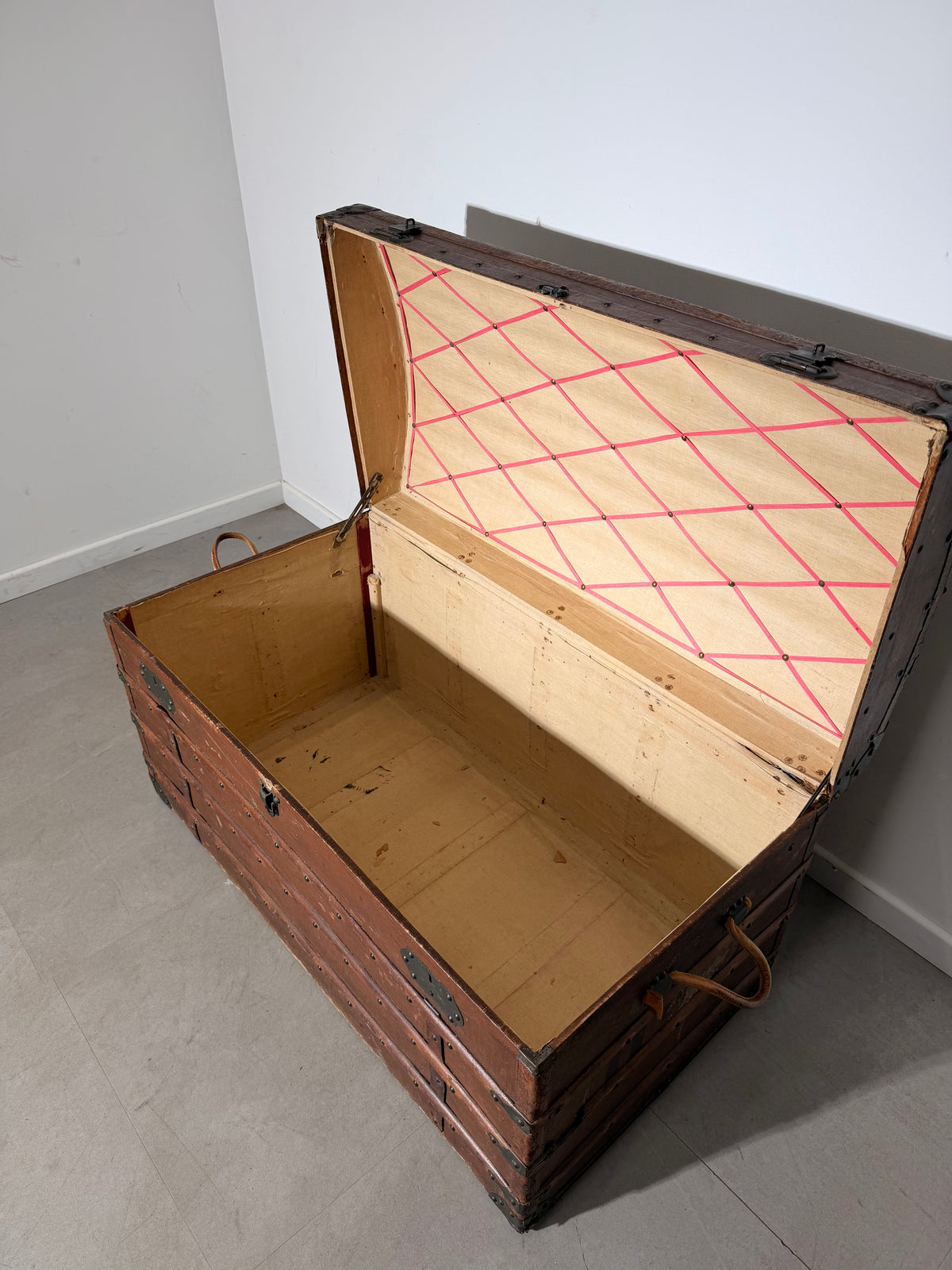 Antique Belgian Ange Faucq Travel Trunk – Patented 1893