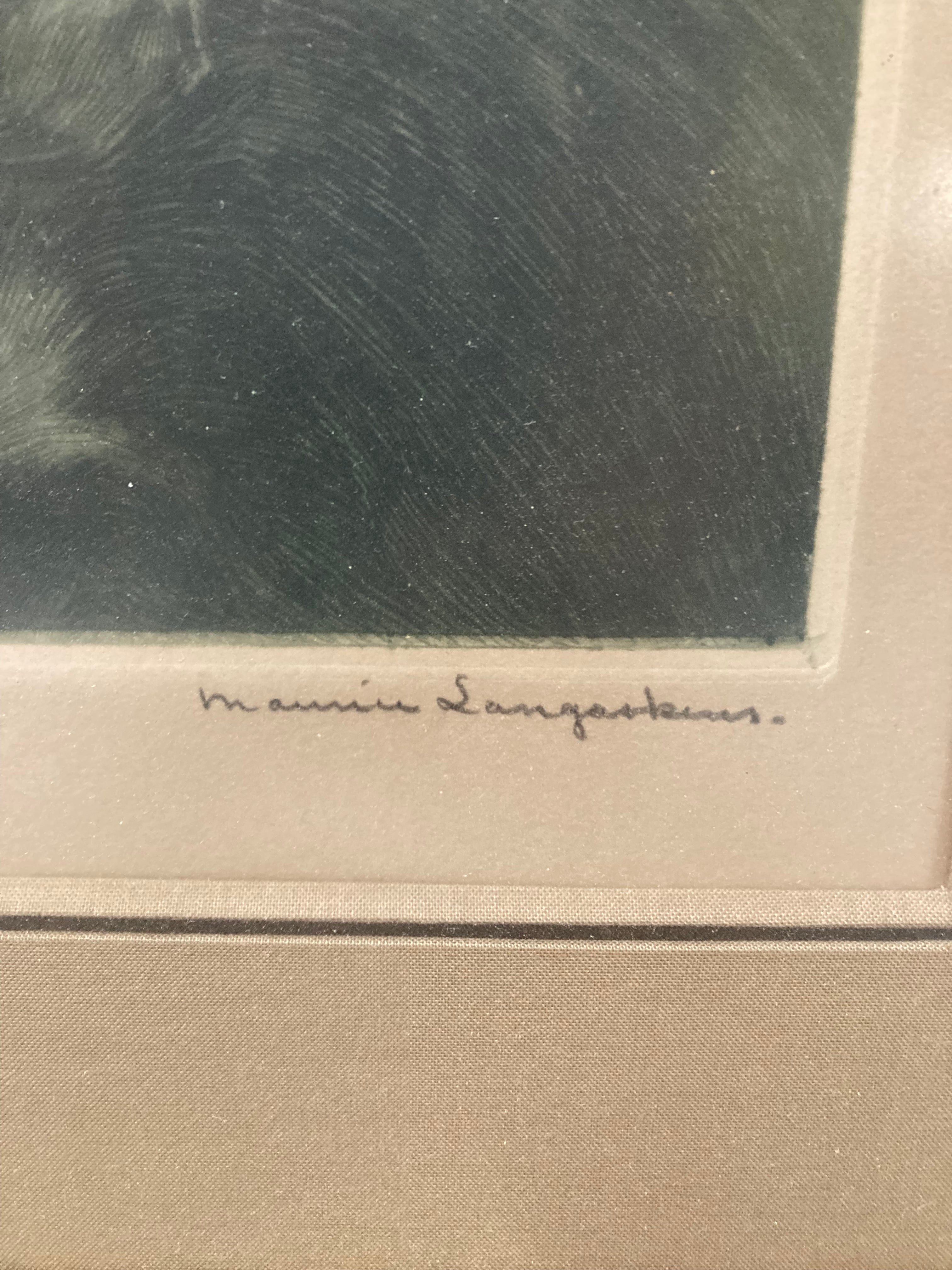 Maurice Langaskens Colored Etching