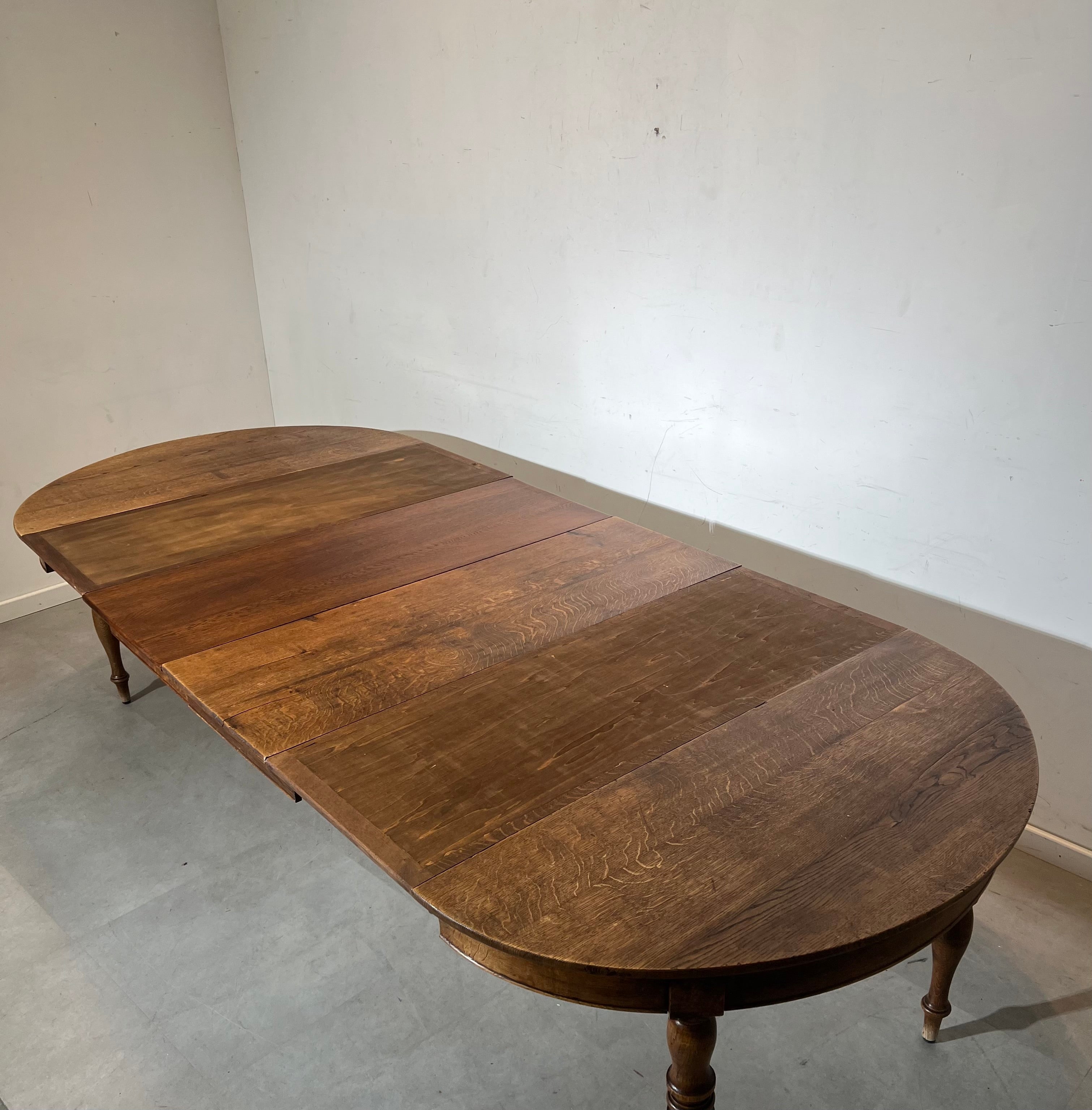 Antique Solid Oak Extending Dining Table – 375 cm