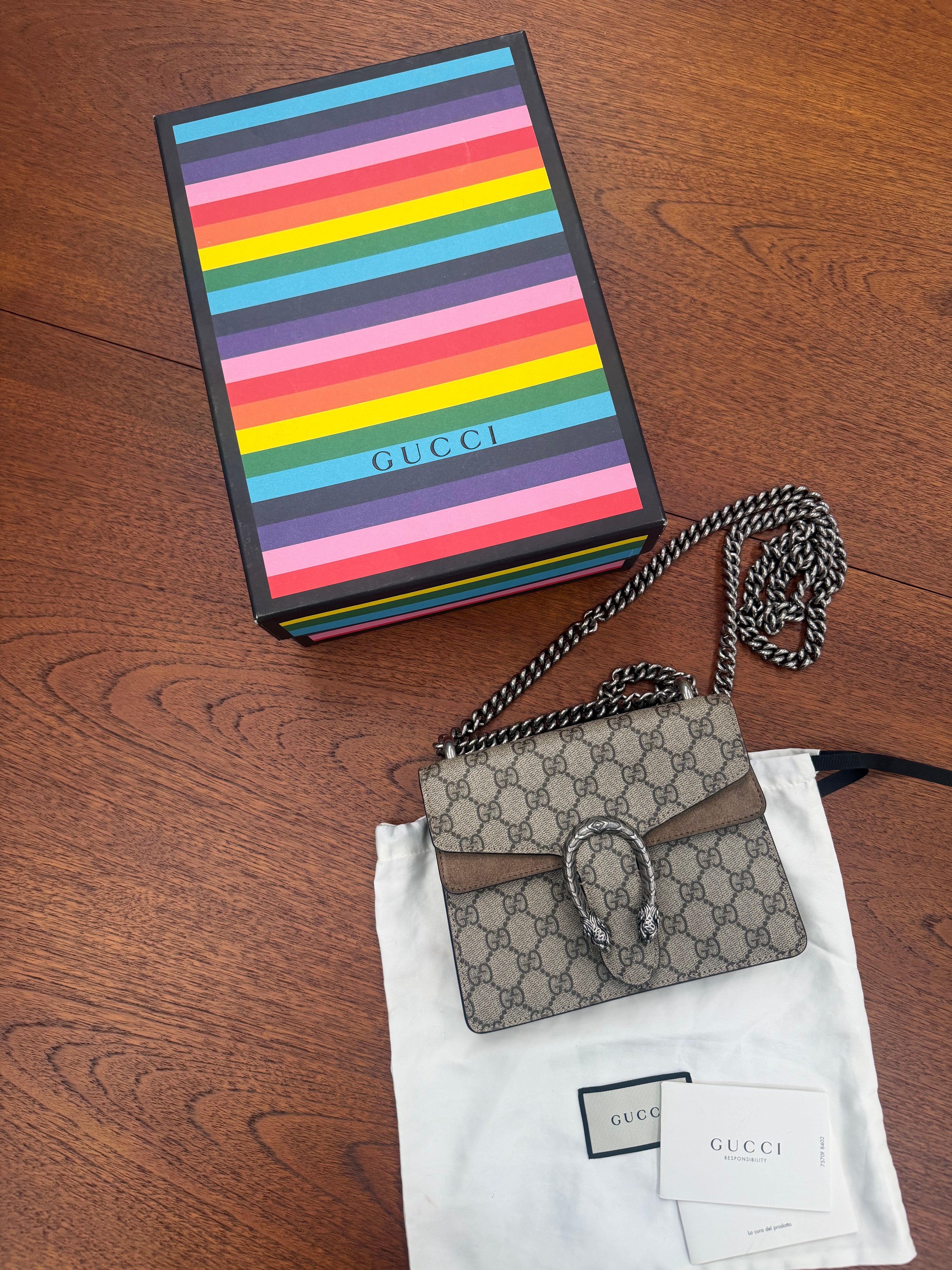 Gucci Dionysus GG Supreme Crossbody Bag – Complete Set