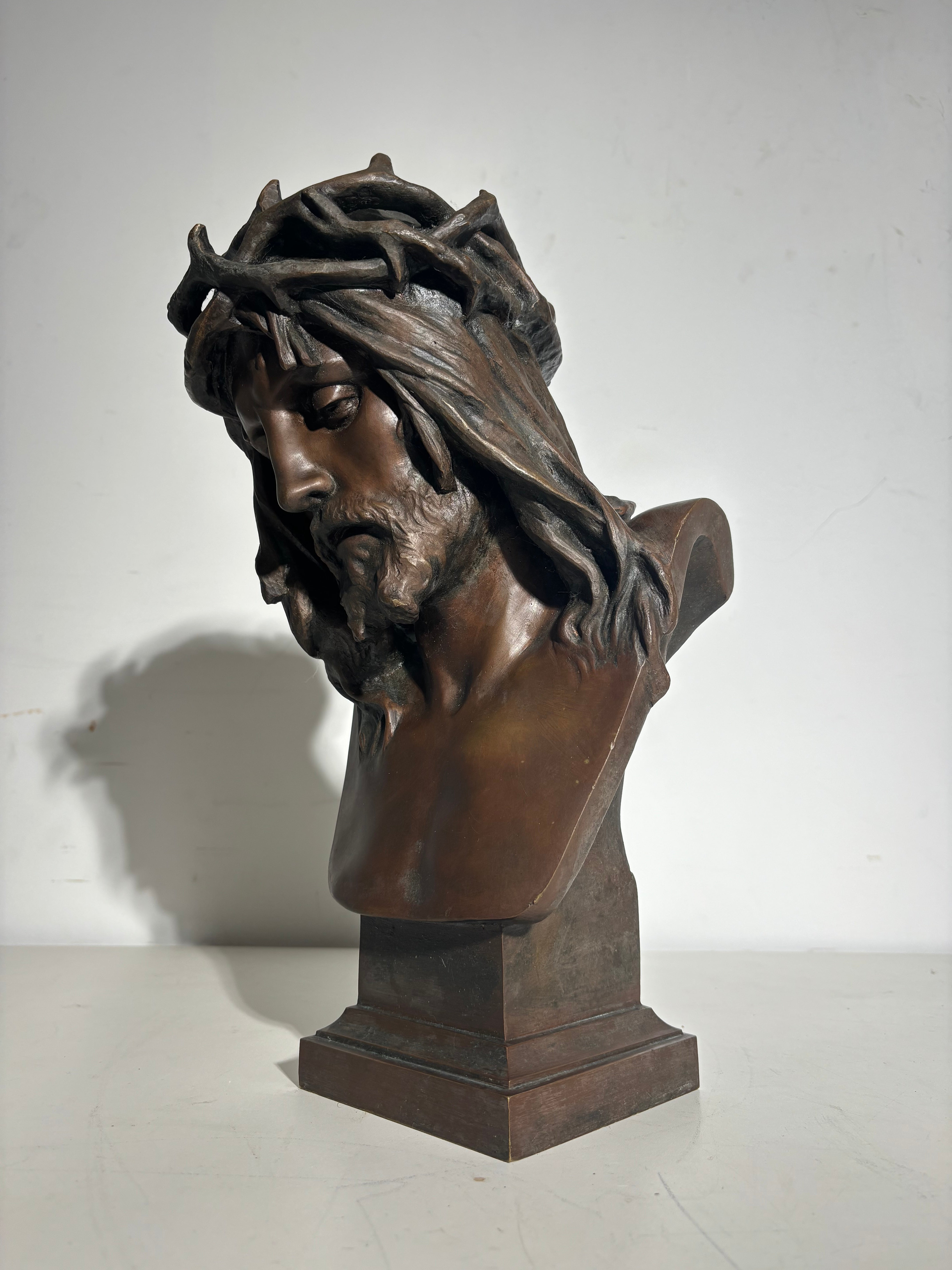 Antique bust “Christ” by Eugene Marioton
