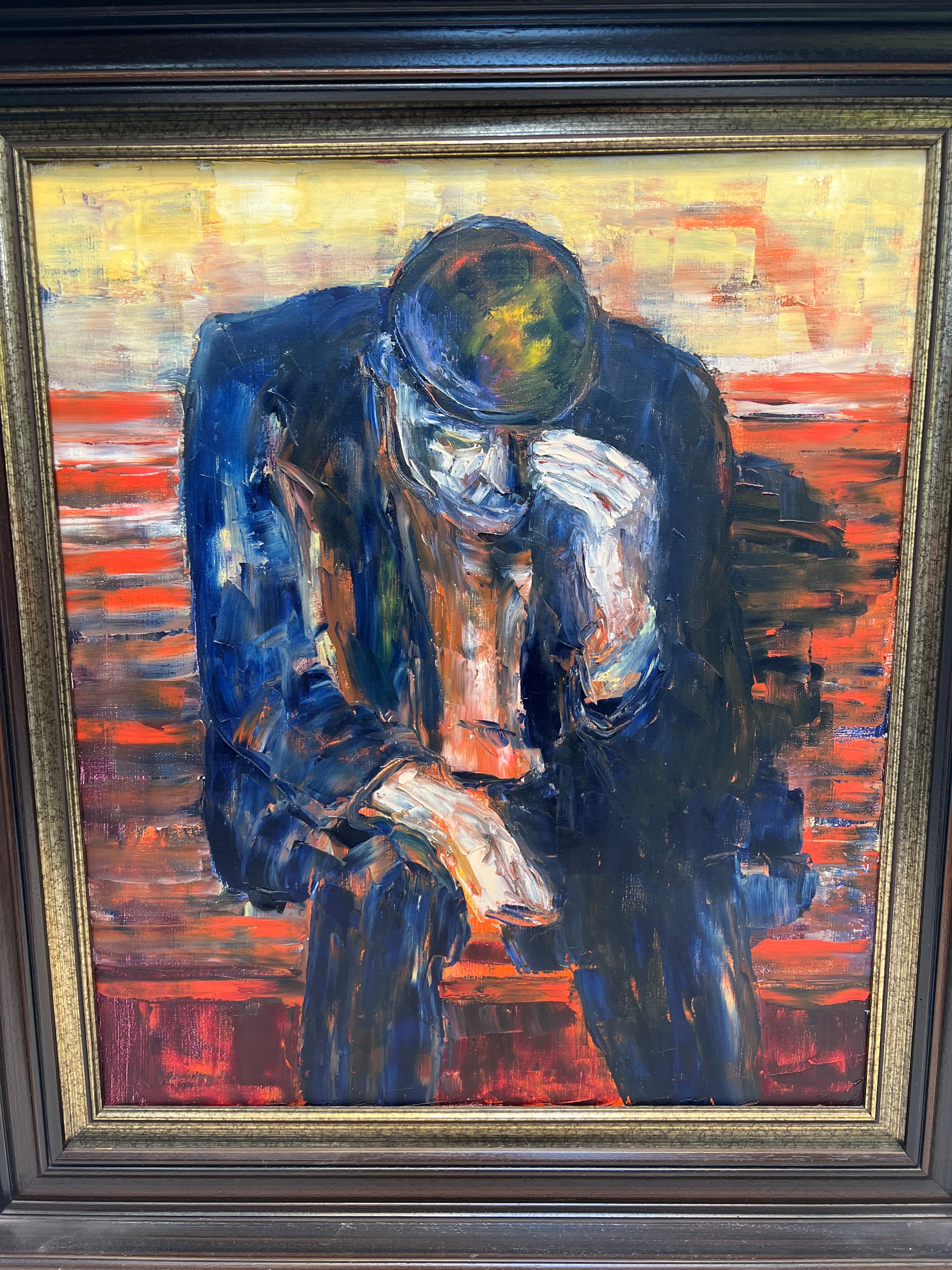 J. Grandjean “De Denker” – Expressive Oil Painting
