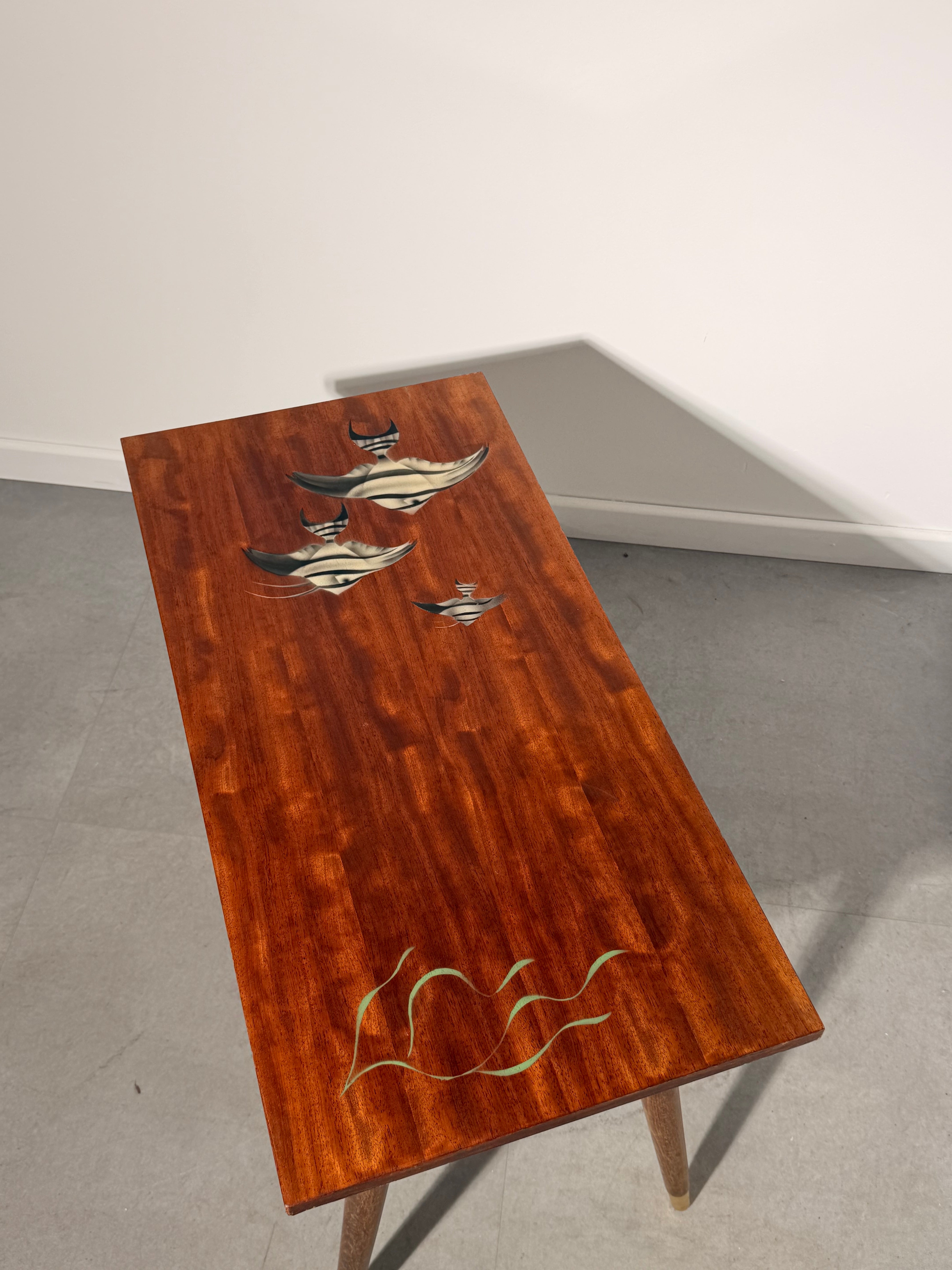 Vintage Mid-Century Coffee Table with Fish Motif
