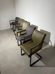 Industrial Dining Chairs with Armrests – Set of 6