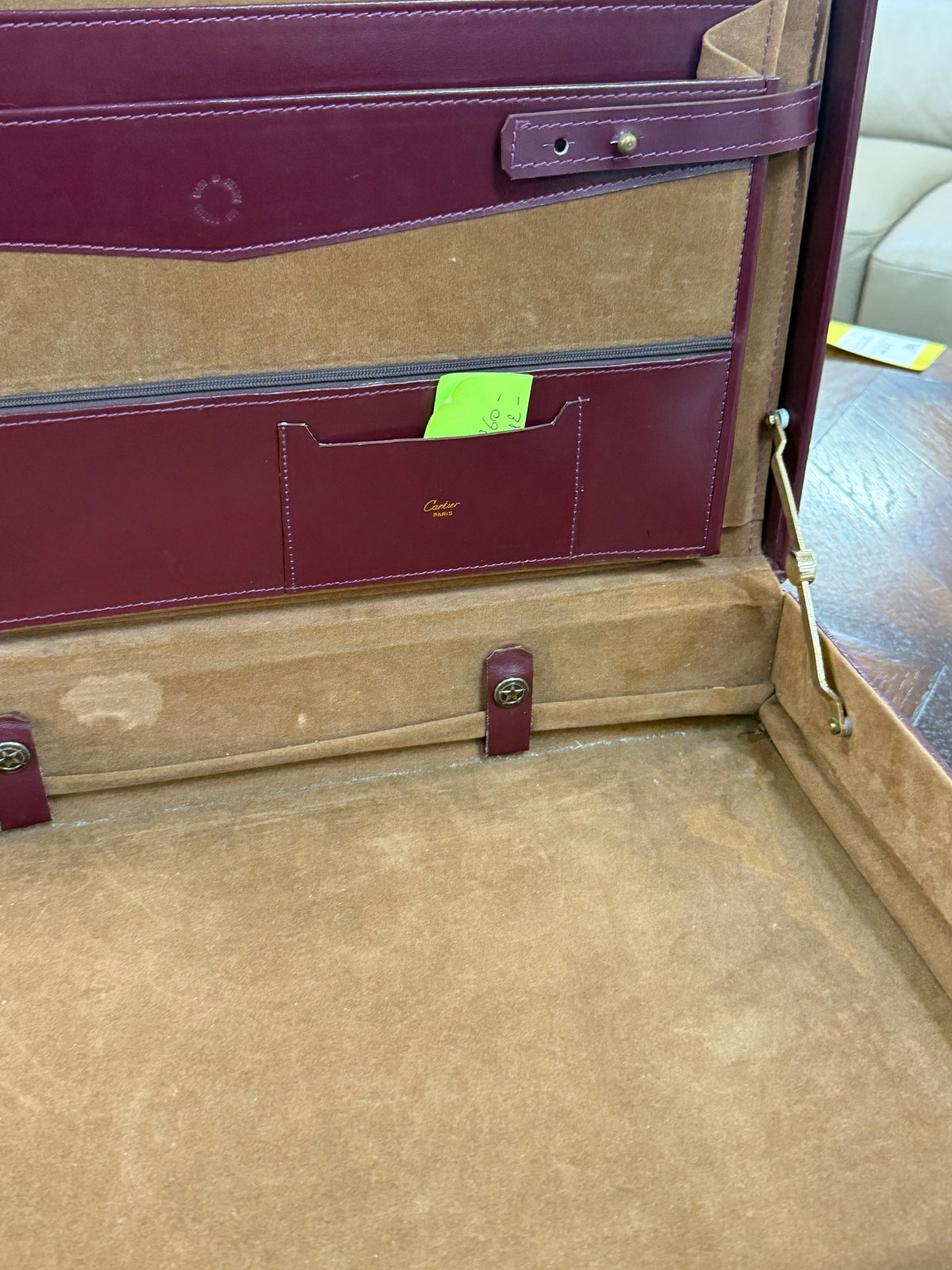 Cartier Paris Burgundy Leather Attaché Case – 46 × 32 × 10 cm