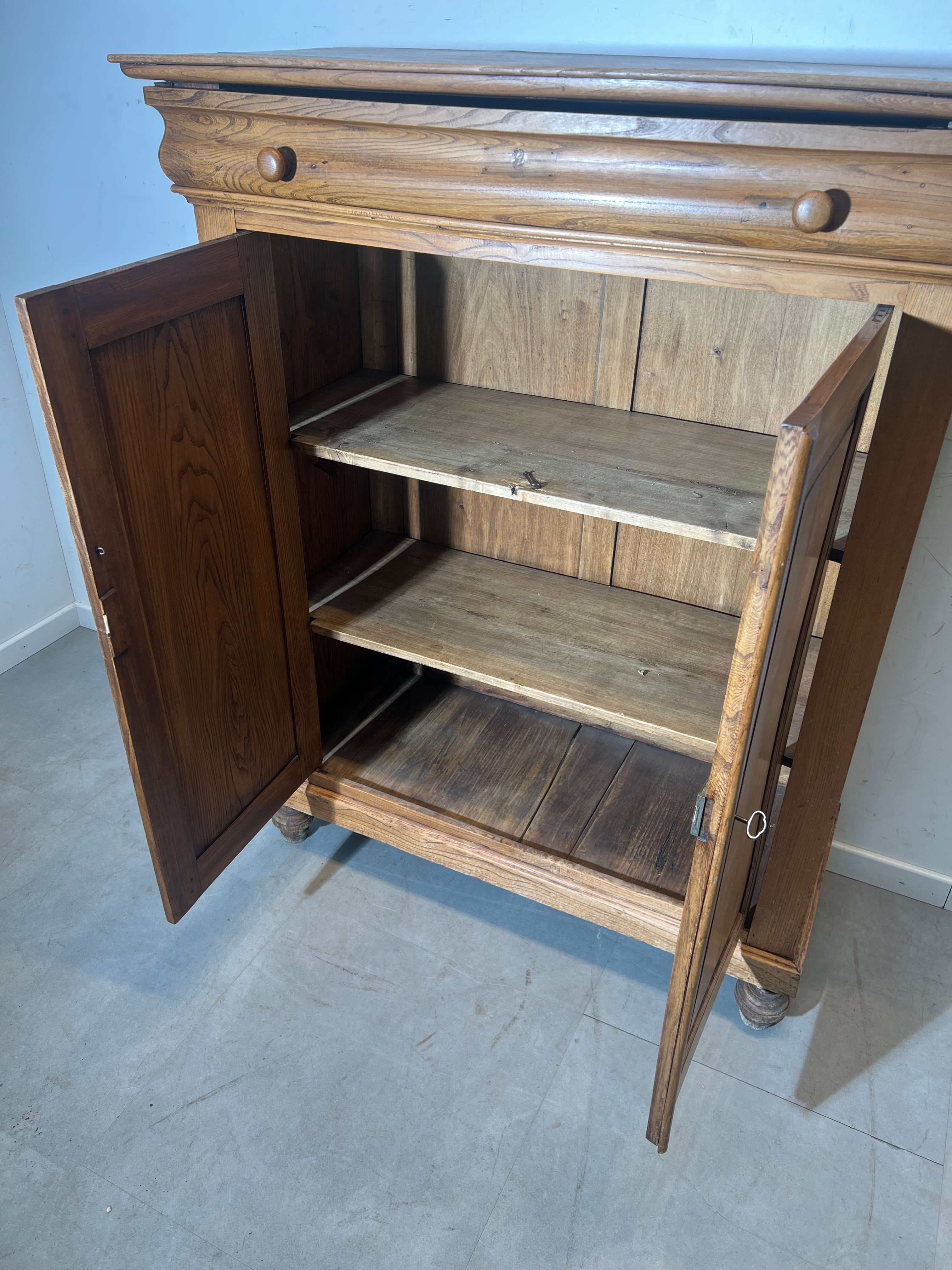 Antique Rustic Wooden Cabinet with Two Doors