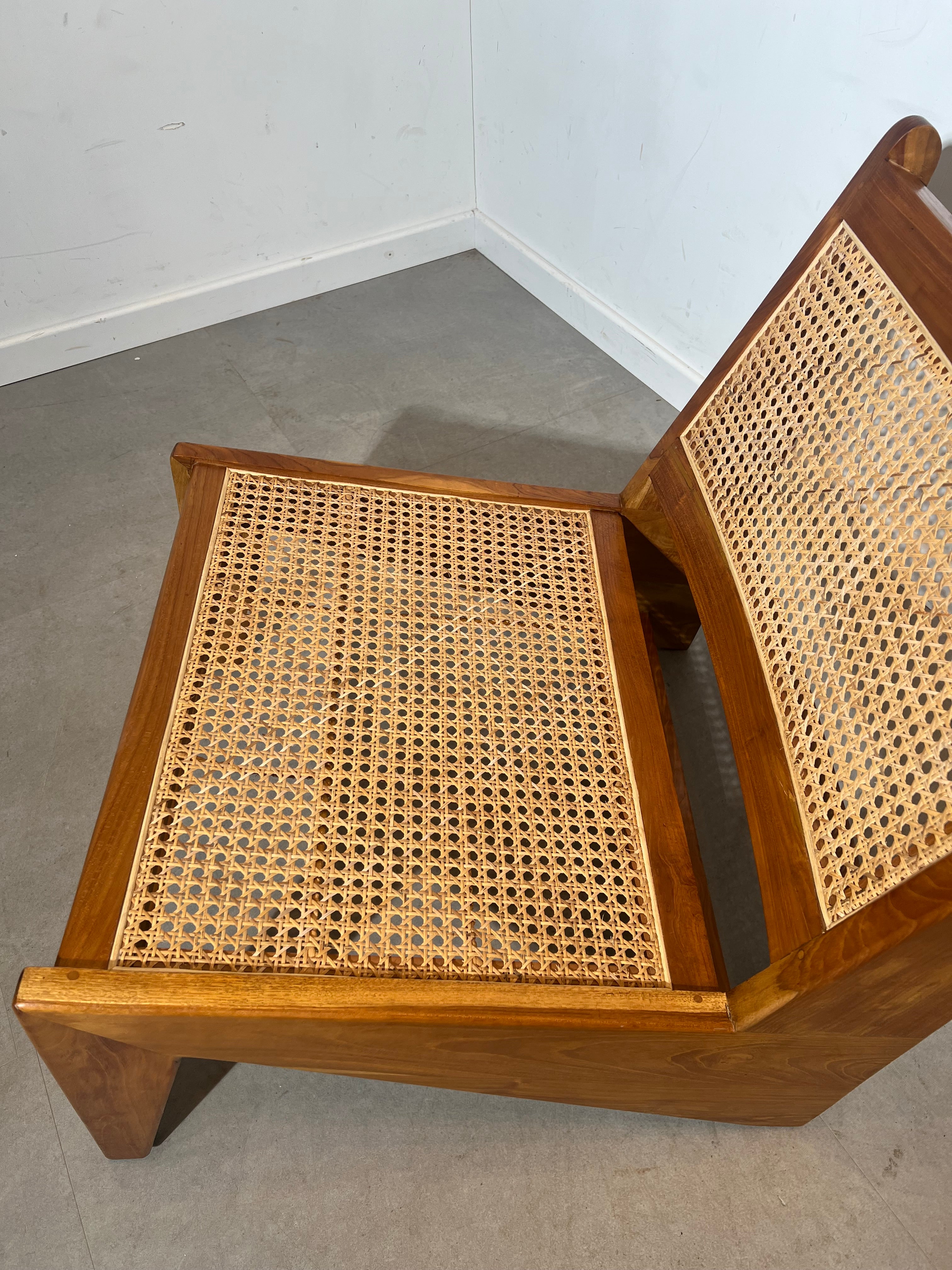 Vintage Low Lounge Chair in Solid Wood