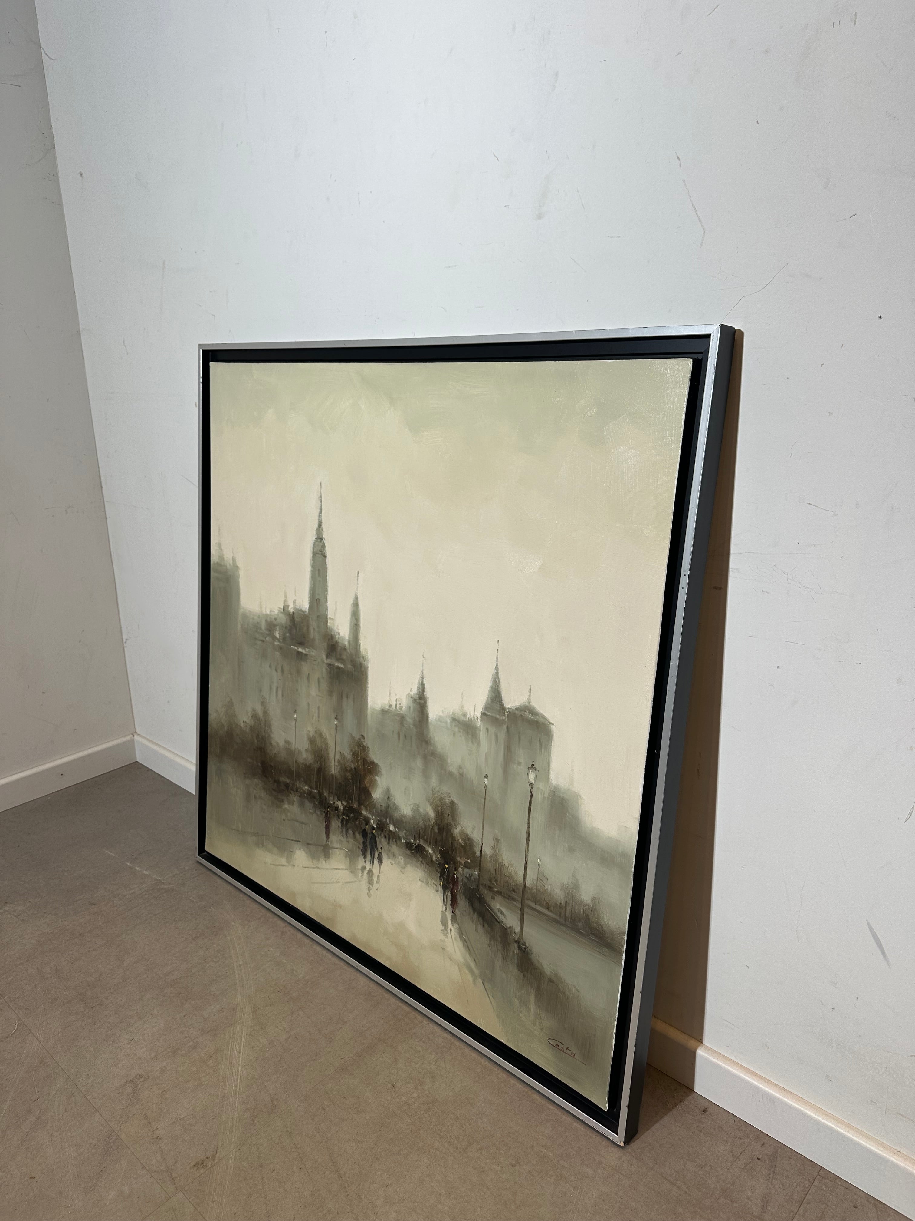 Peinture de paysage urbain par Costa « Paris »