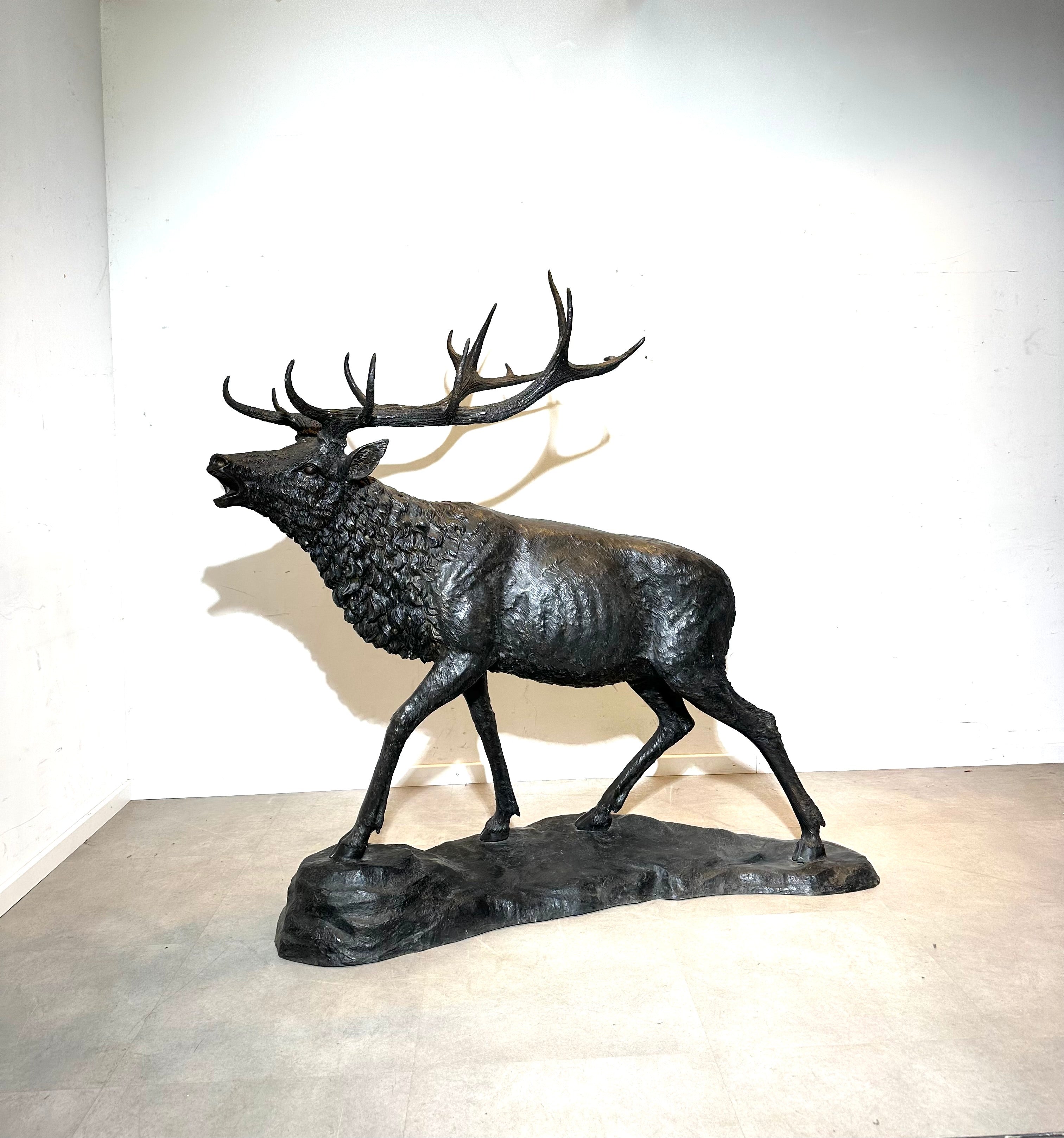 Monumental Bronze Stag Sculpture 175cm