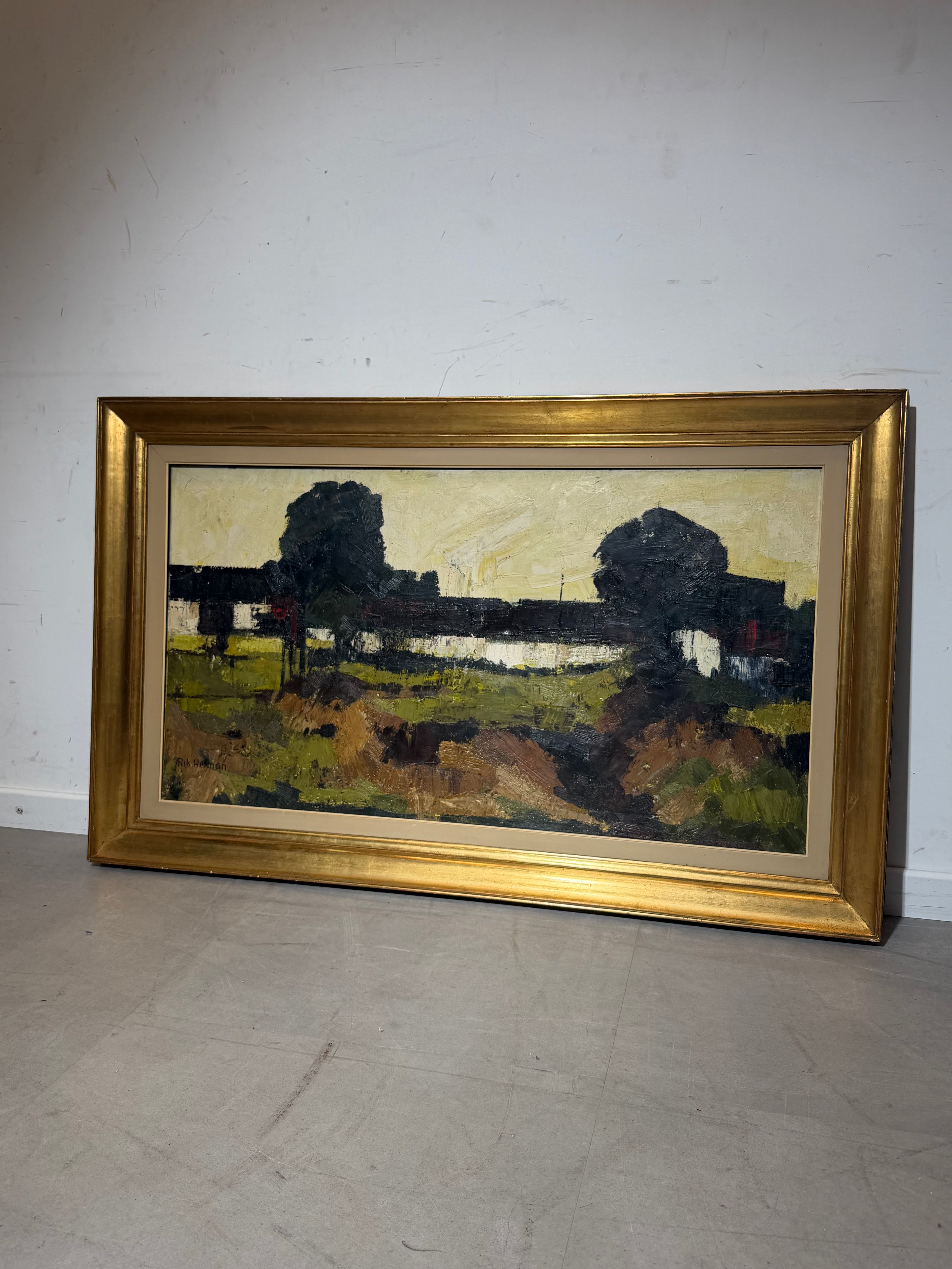 Rik Herman – Expressionist Landscape Painting – Oil on Canvas – 130 x 82 cm