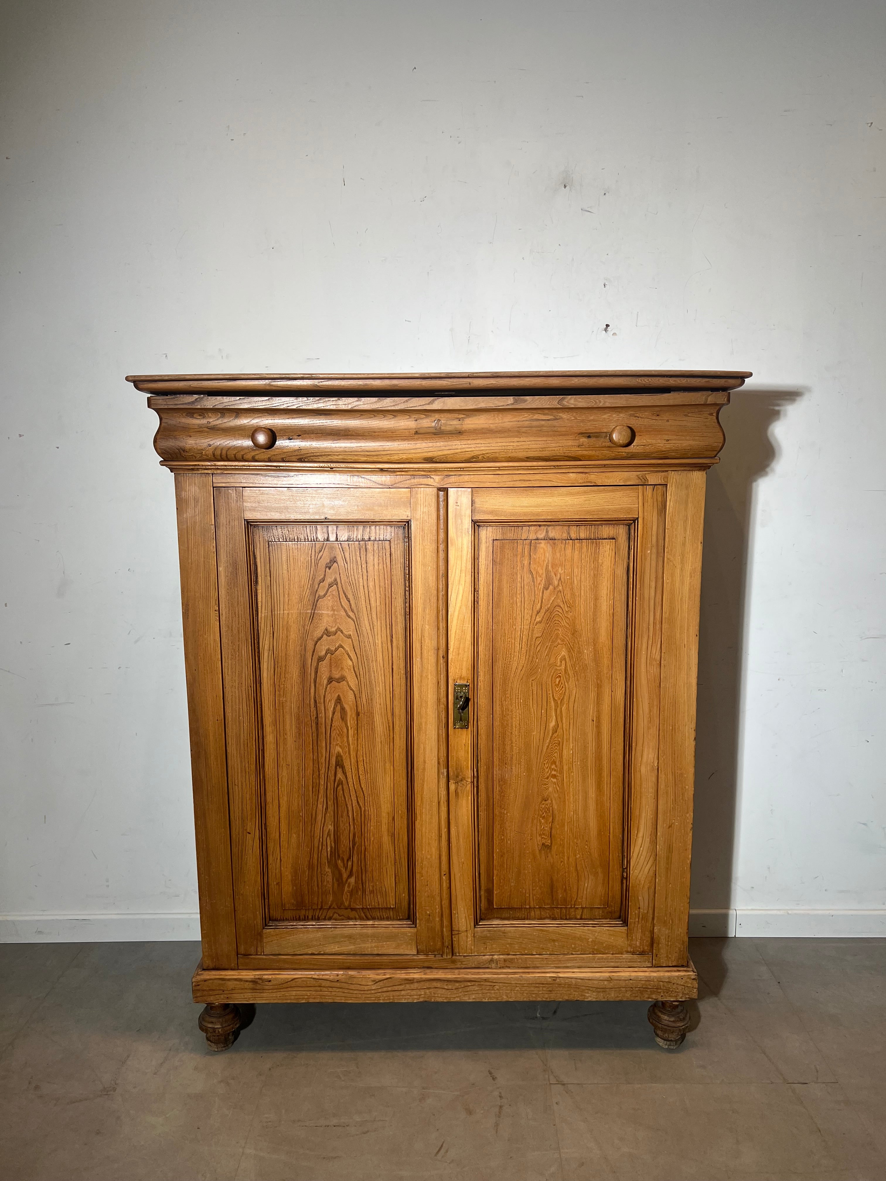 Antique Rustic Wooden Cabinet with Two Doors
