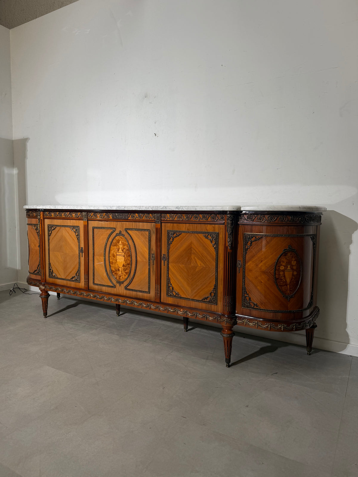 Large Louis XVI Style Sideboard by JP Ehalt – Marble Top – 265 cm