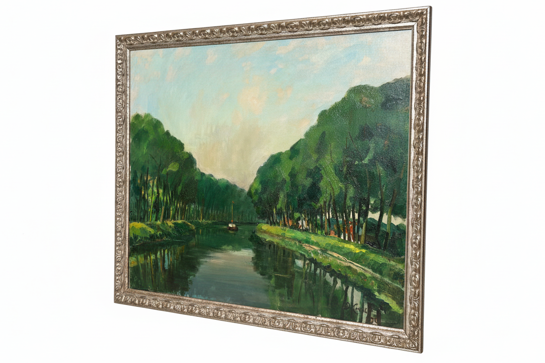 Joseph De Coene – “De Leie bij Deurle” Oil Painting on Canvas