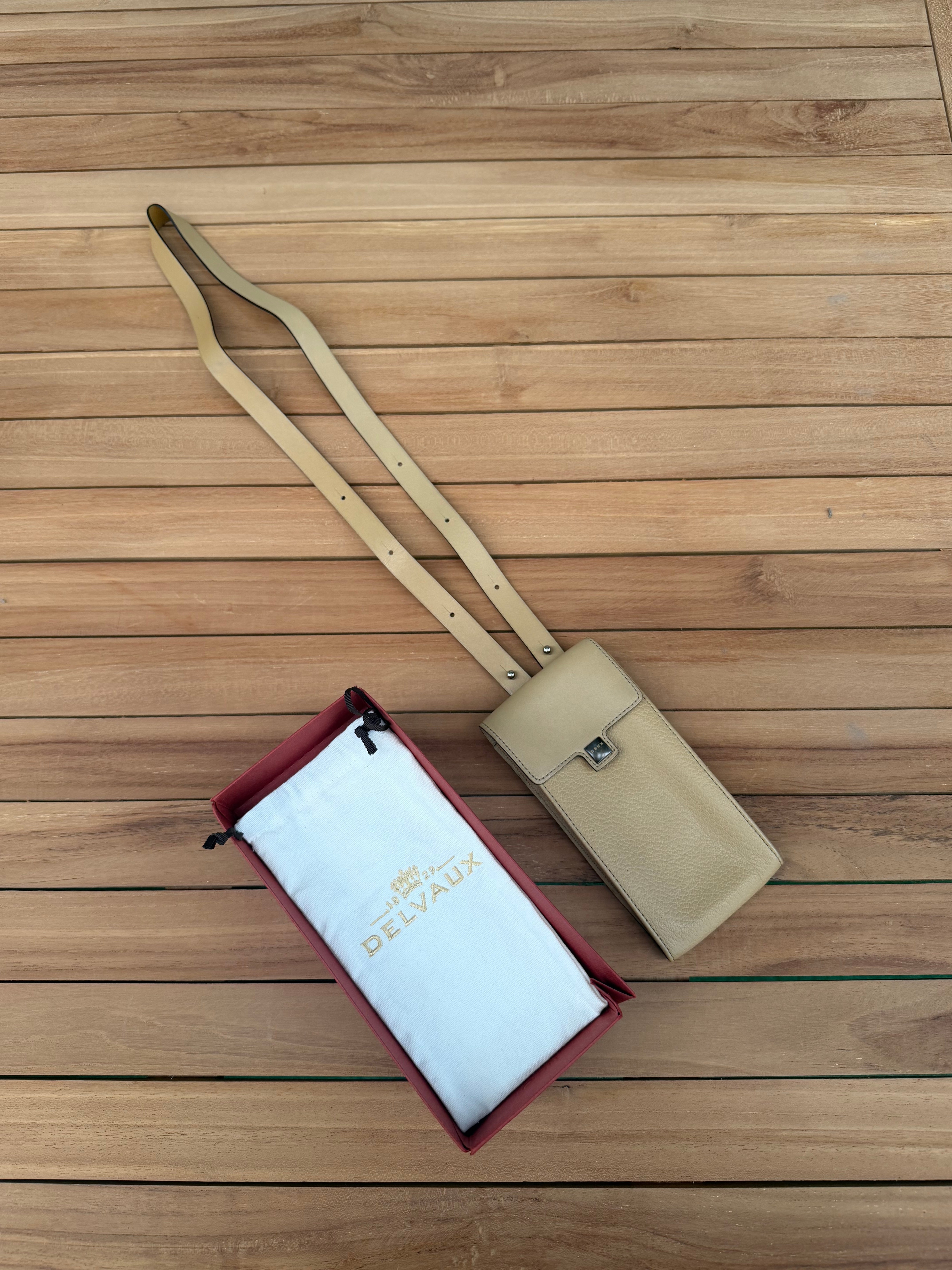 Vintage Delvaux “Deux” Leather Phone Bag