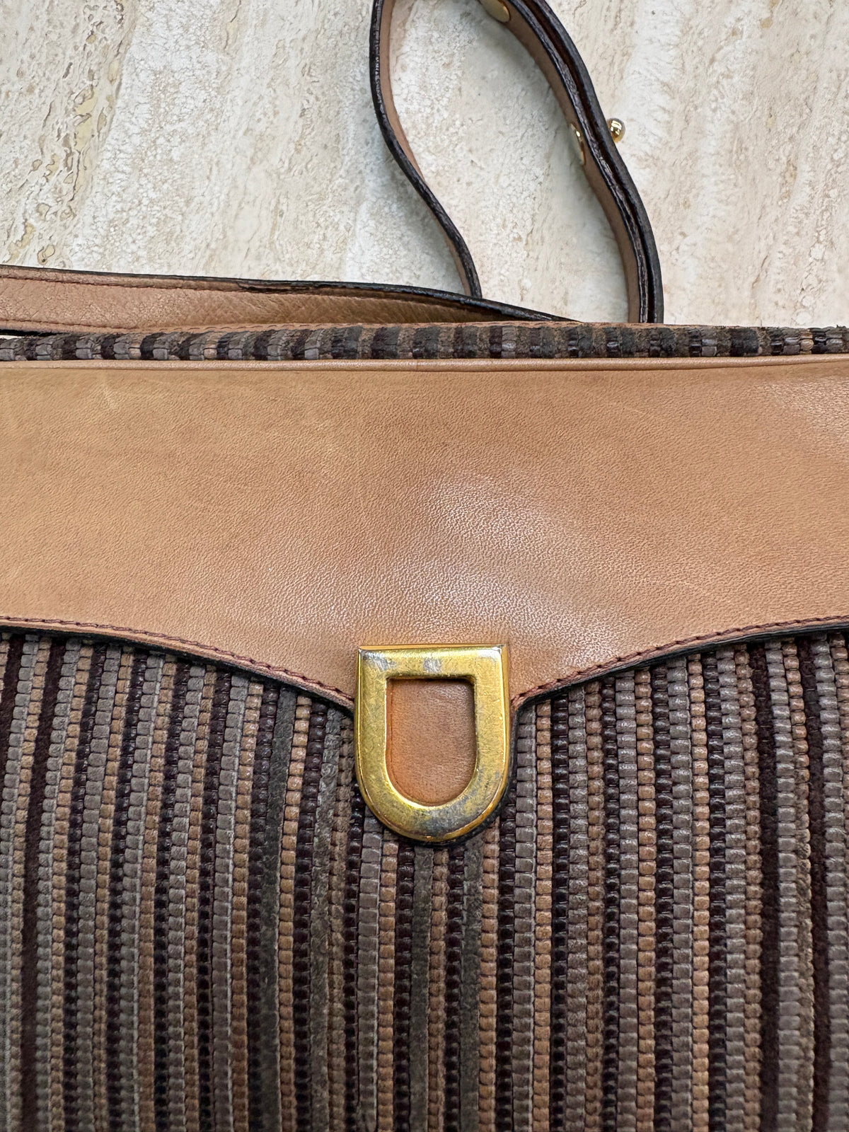 Delvaux Vintage Toile de Cuir Crossbody Bag