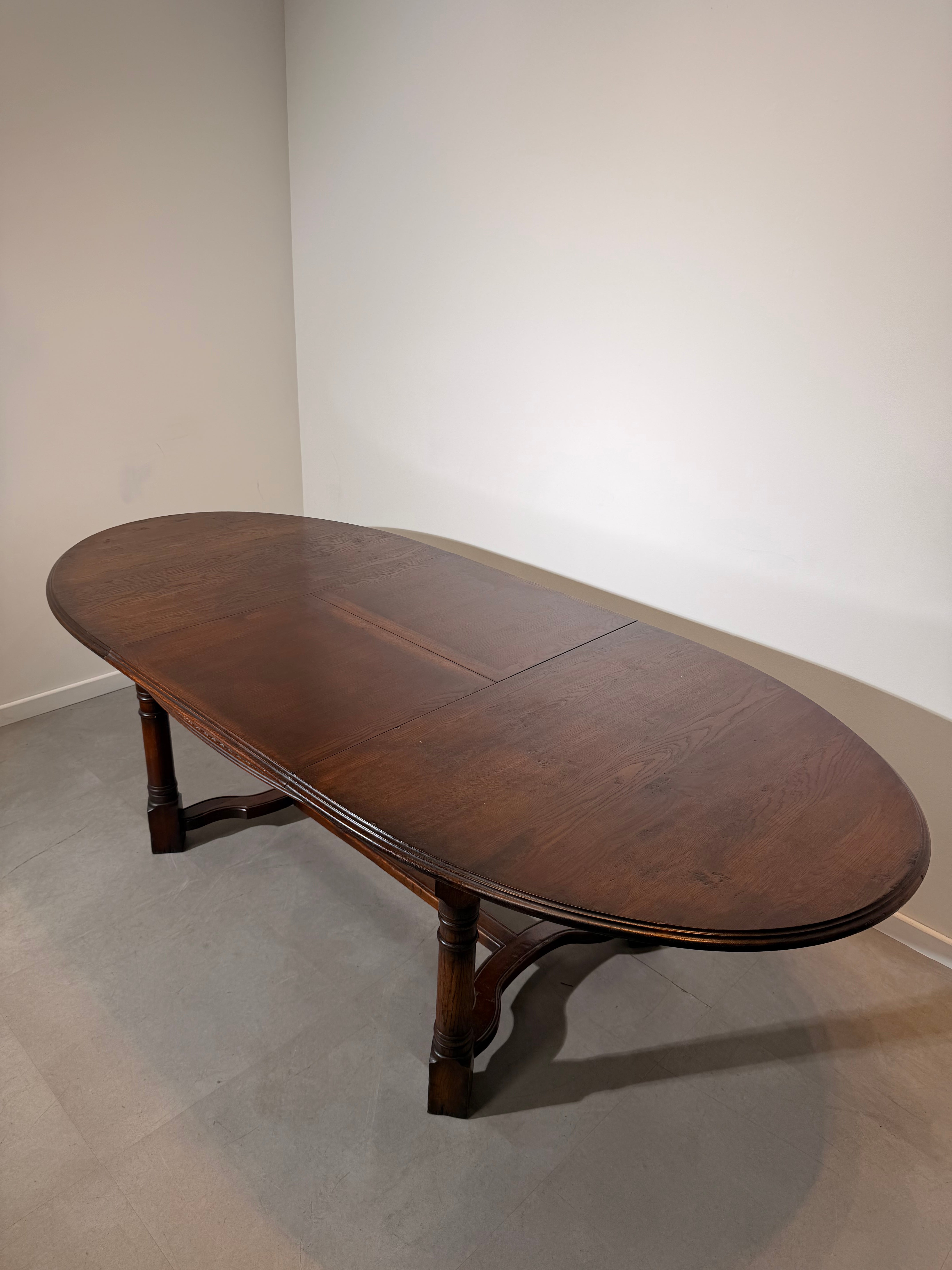 Old New England Oak Extending Dining Table