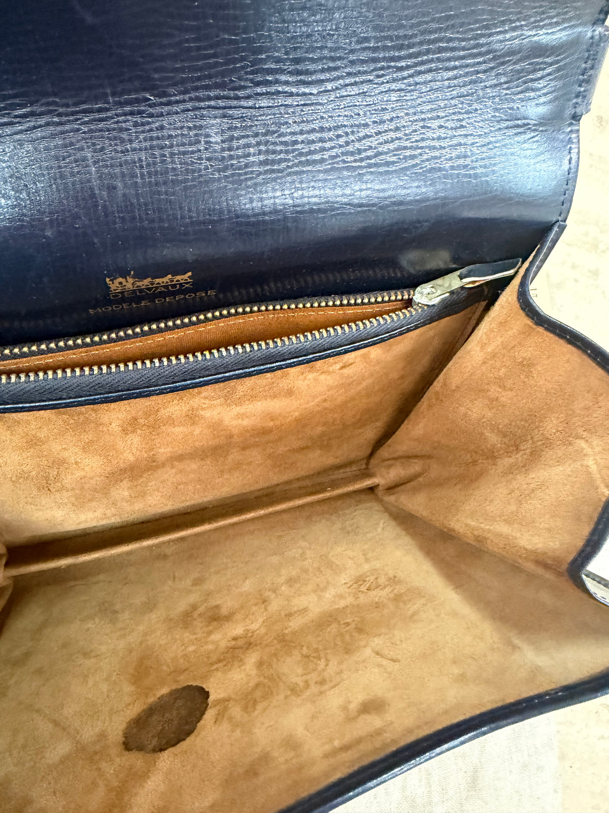 Delvaux “Xylophone” Navy Blue Leather Shoulder Bag – 1977