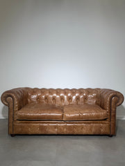 Vintage Chesterfield Sofa in Cognac Leather
